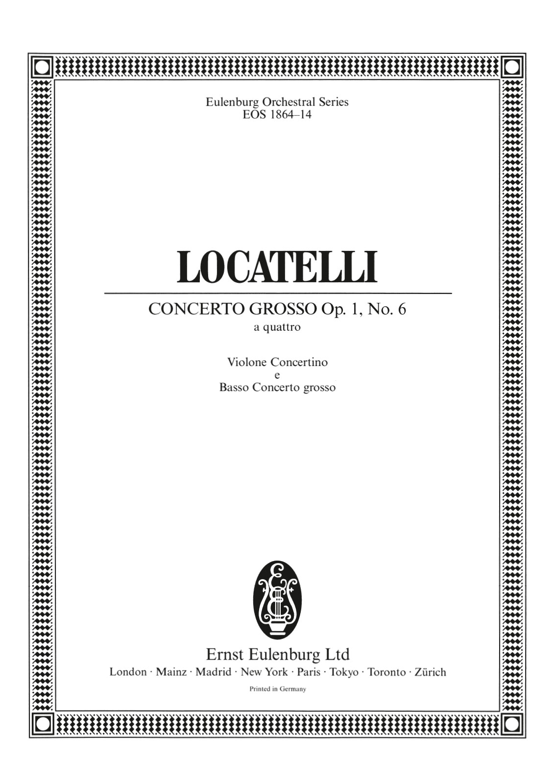 EOS 1864-26 - Concerto grosso “a quattro” in C minor Op. 1/6 - Cover