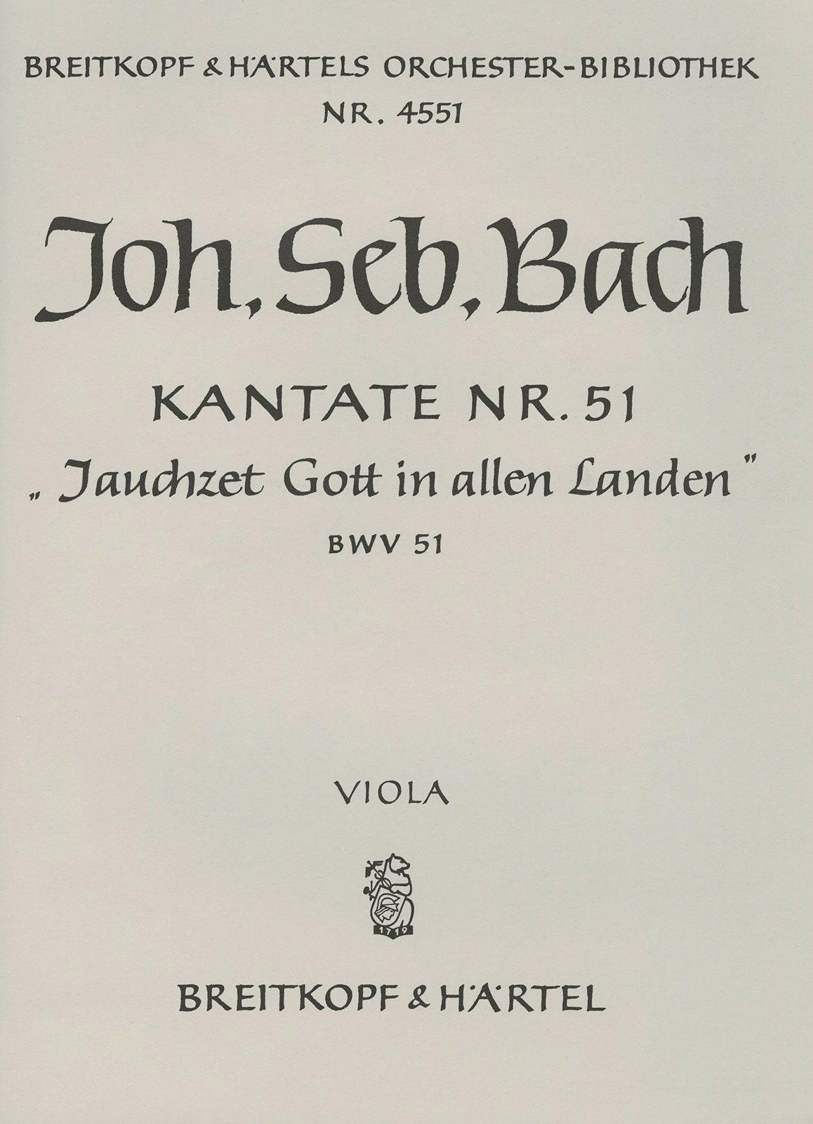 OB 4551-19 - Kantate BWV 51 „Jauchzet Gott in allen Landen“ - Cover