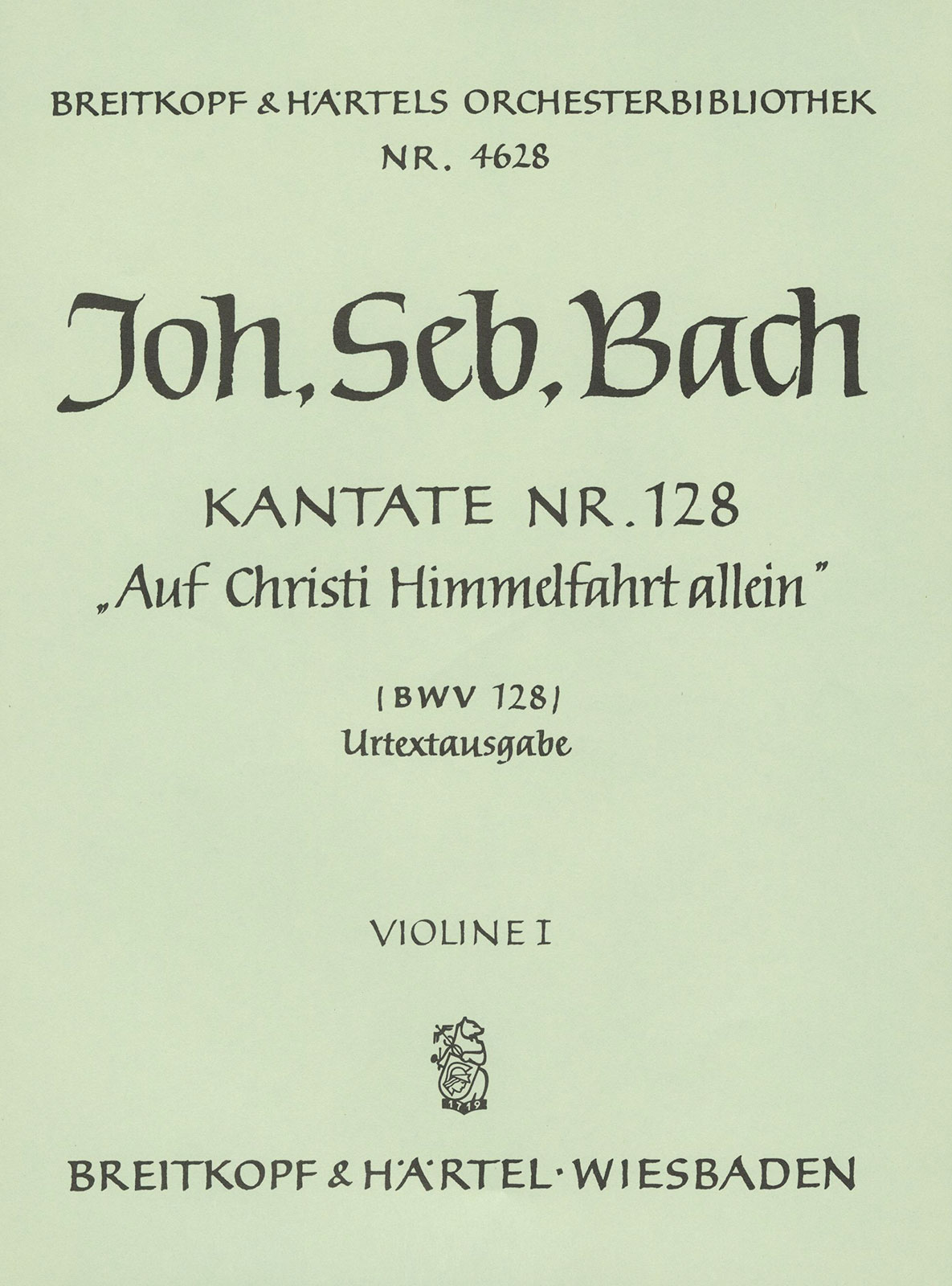 OB 4628-15 - Cantata BWV 128 “On Christ ascended to the skies” - Cover