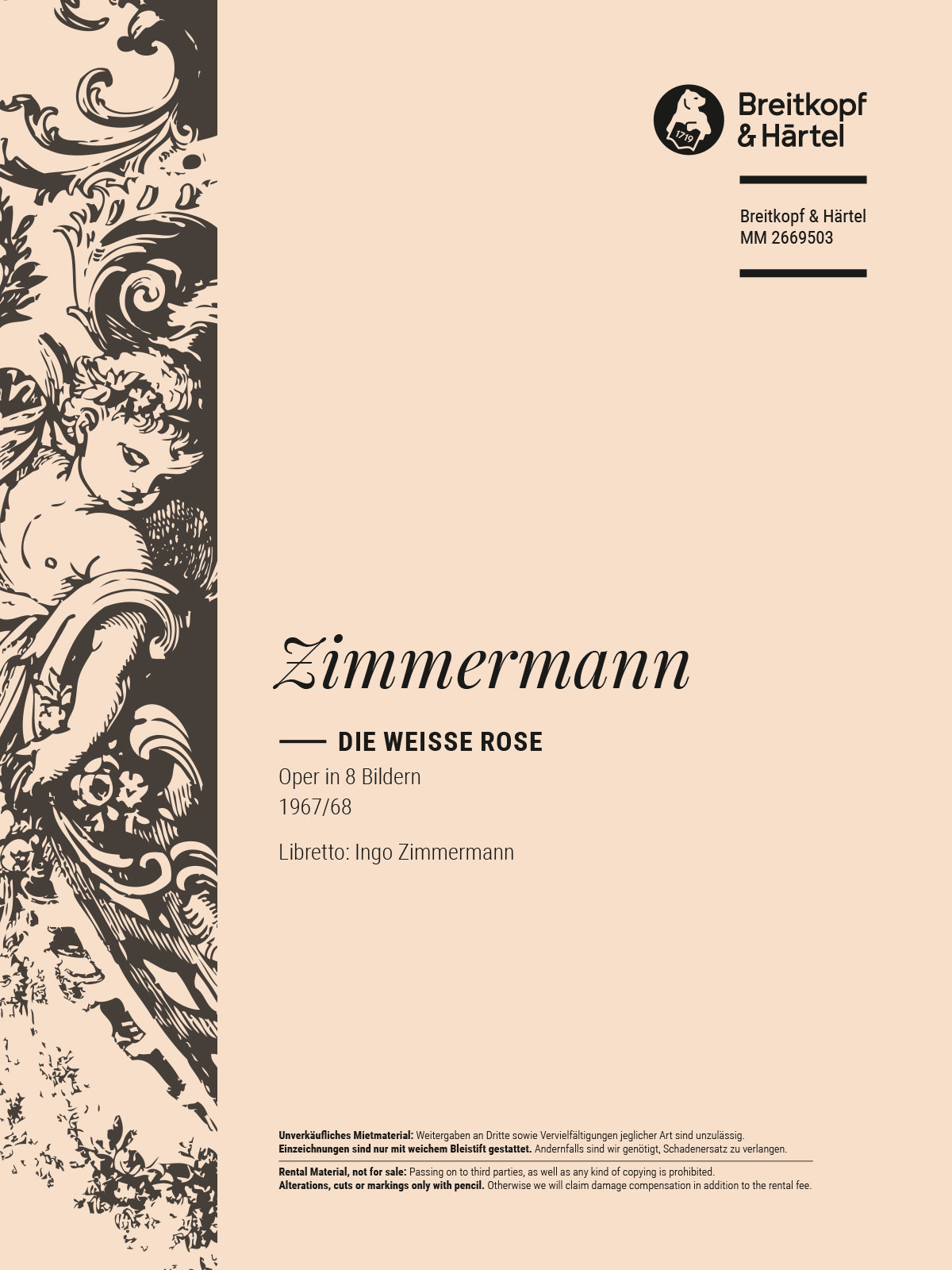 Udo Zimmermann - Die weiße Rose (1967/68) - Cover