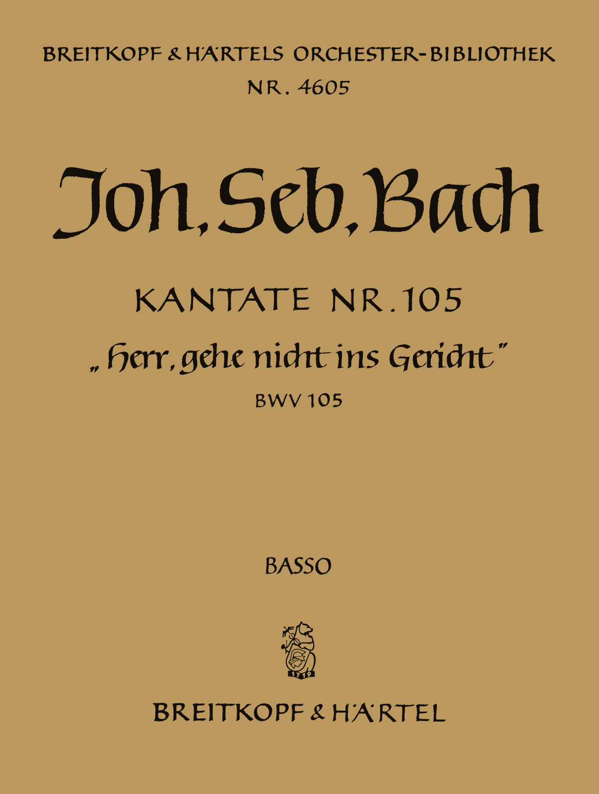 OB 4605-26 - Kantate BWV 105 „Herr, gehe nicht ins Gericht“ - Cover