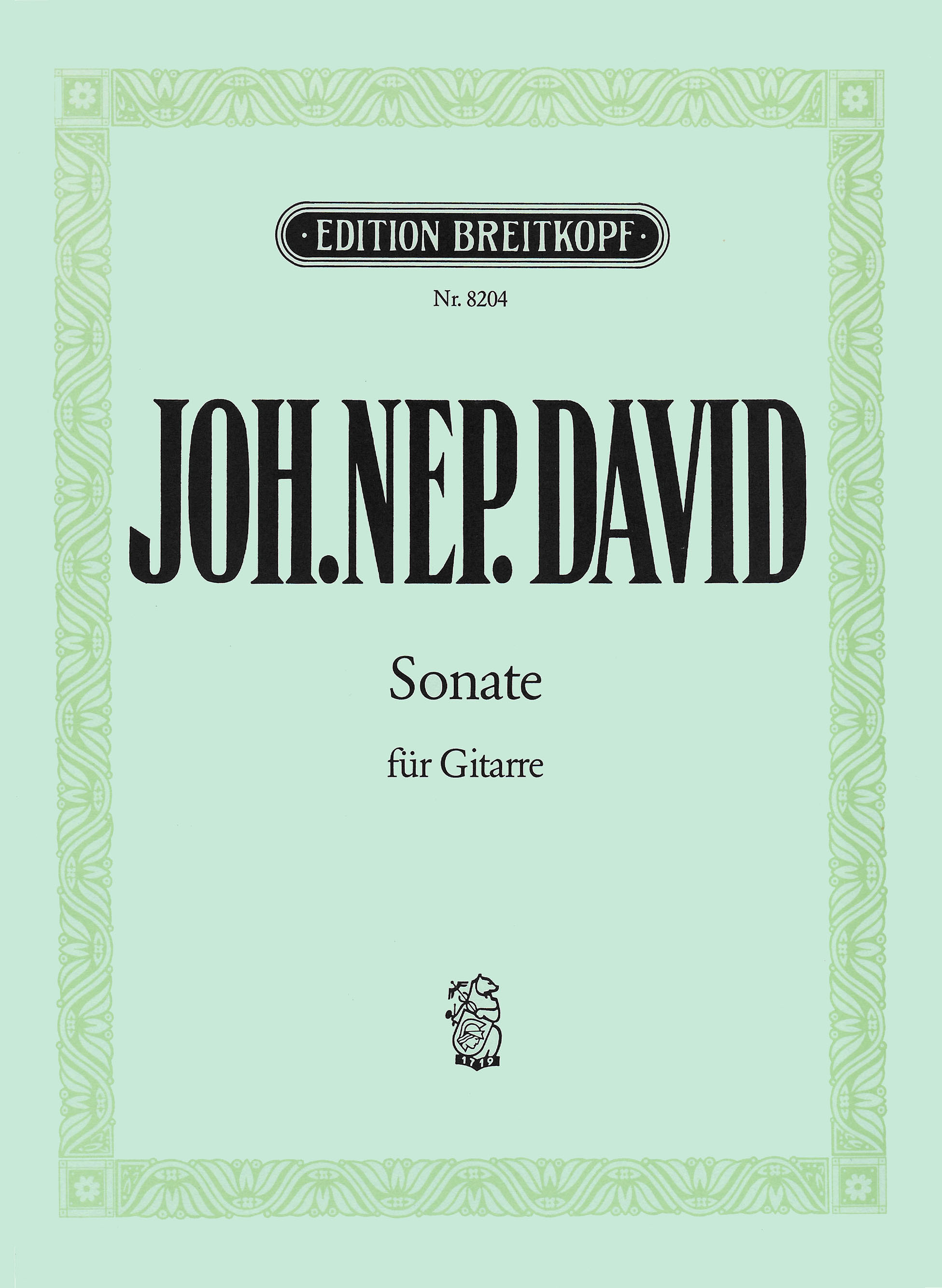 Johann Nepomuk David - Sonate Werk 31 Nr. 5 - Cover