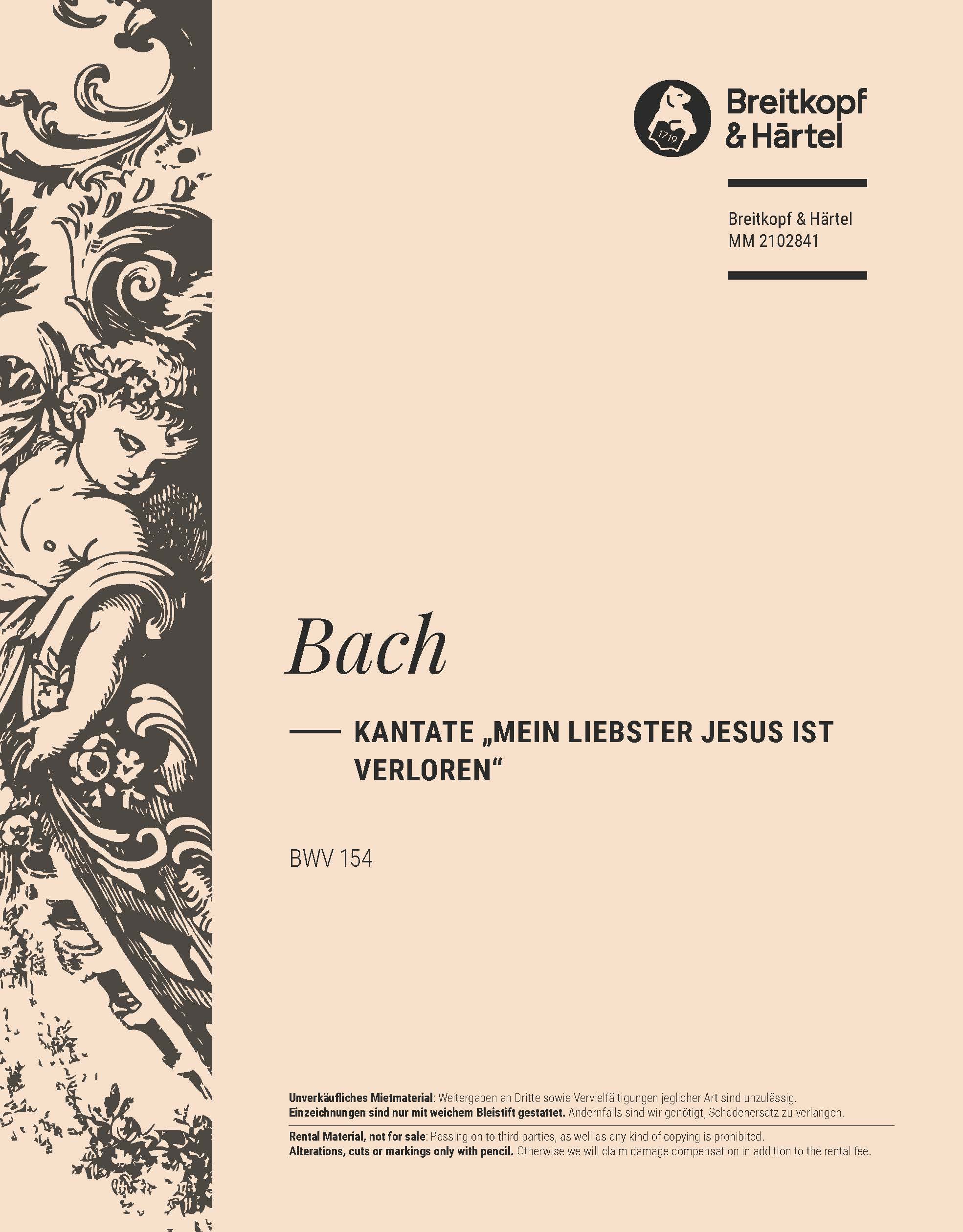 MM 2102841 - Kantate BWV 154 „Mein liebster Jesus ist verloren“ - Cover