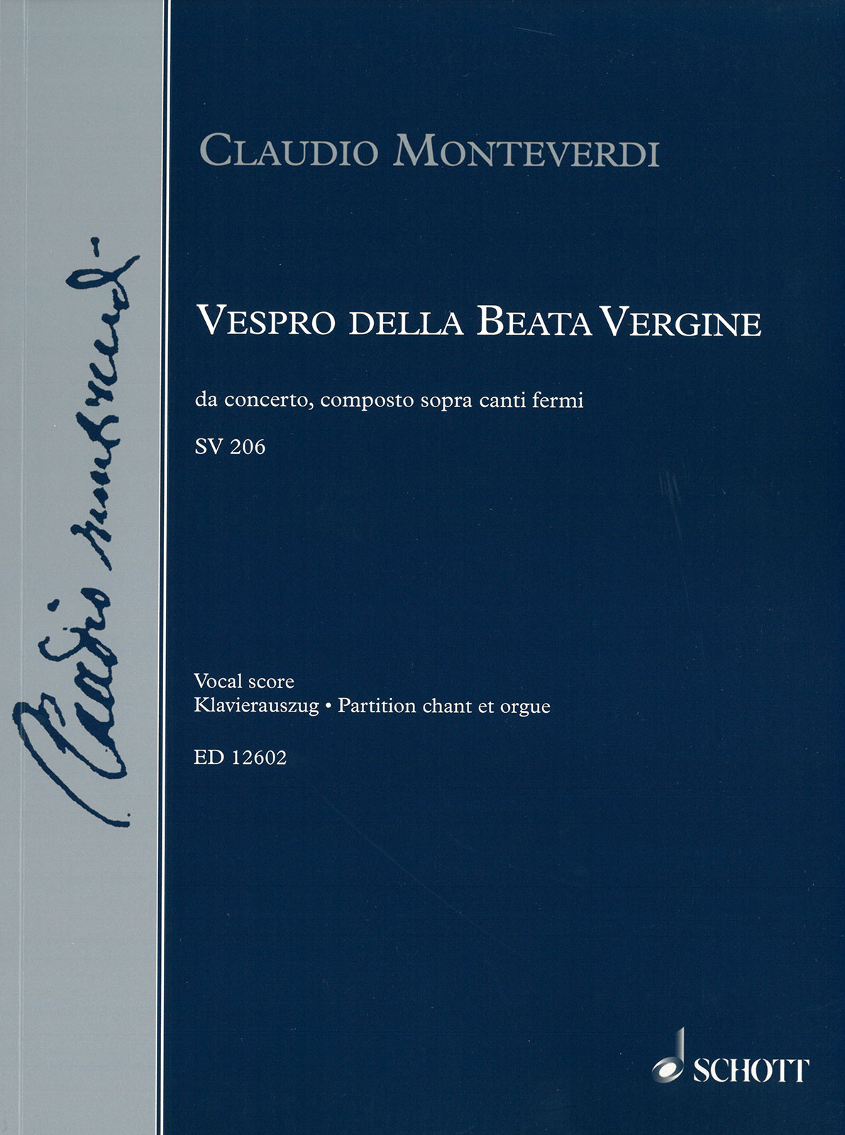 ED 12602 - Vespro della Beata Vergine SV 206 - Cover