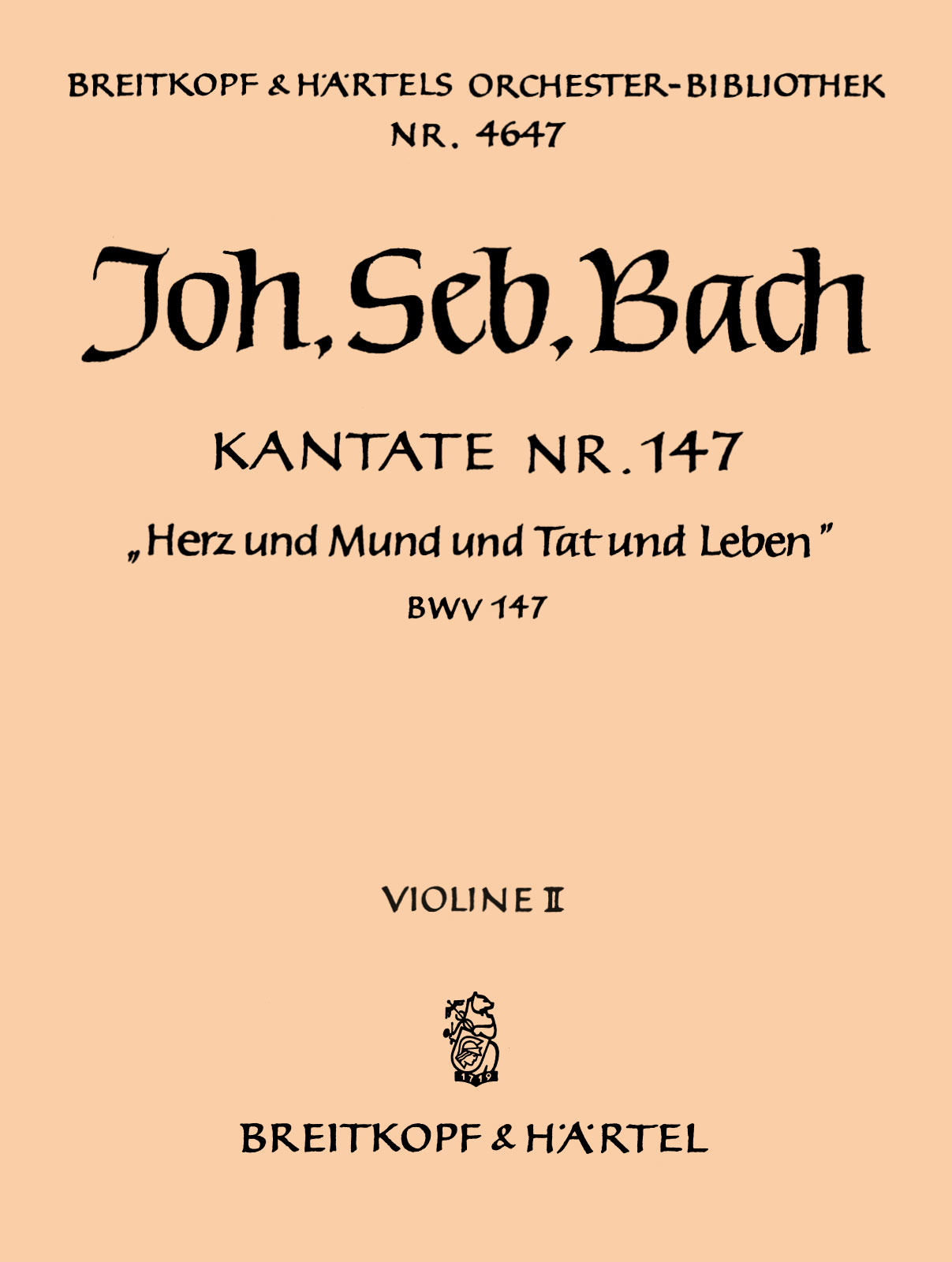 OB 4647-16 - Cantata BWV 147 “Heart and voice and all our being” - Cover