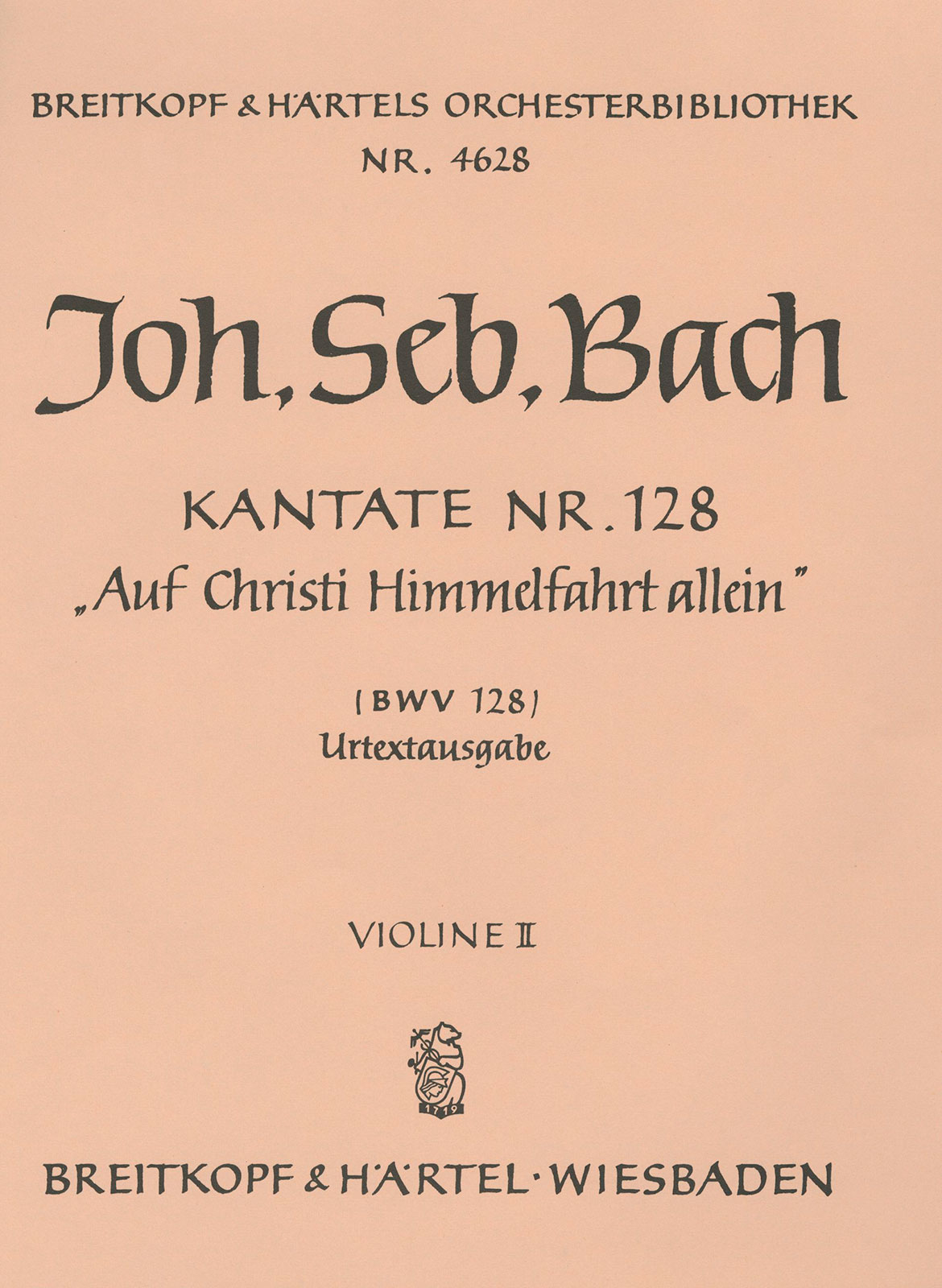 OB 4628-16 - Cantata BWV 128 “On Christ ascended to the skies” - Cover