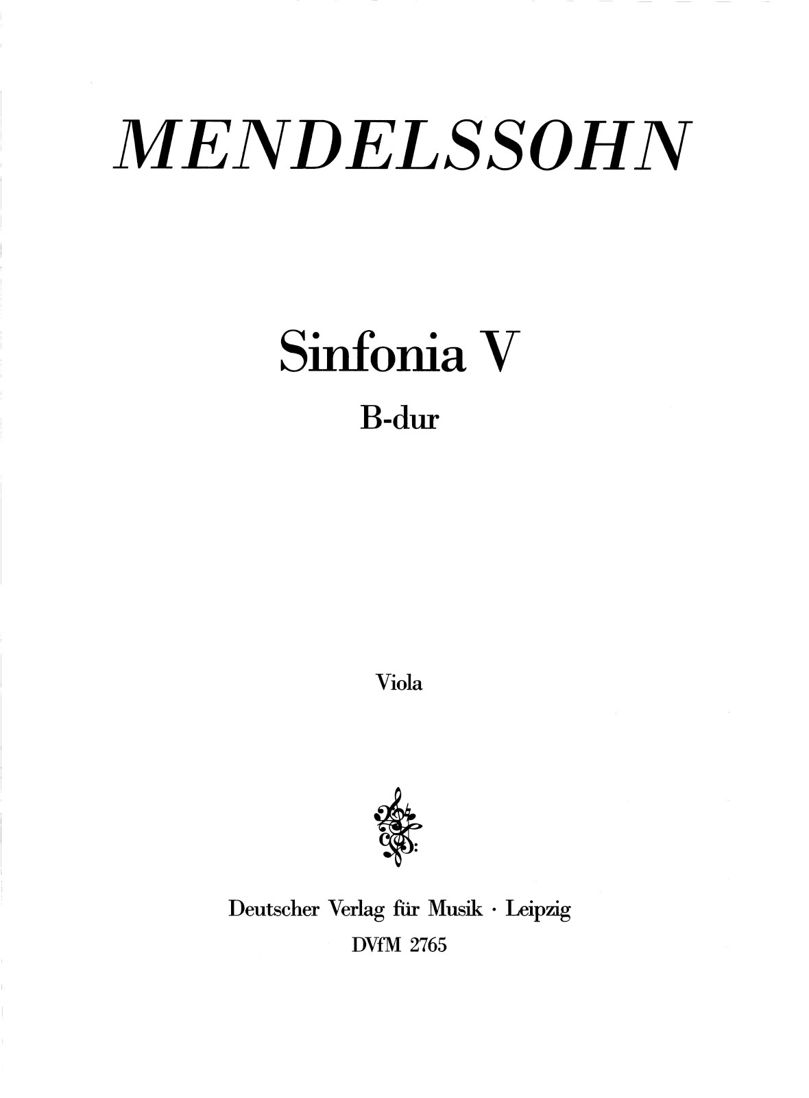 DV 2765-19 - Sinfonia V B-dur MWV N 5 - Cover
