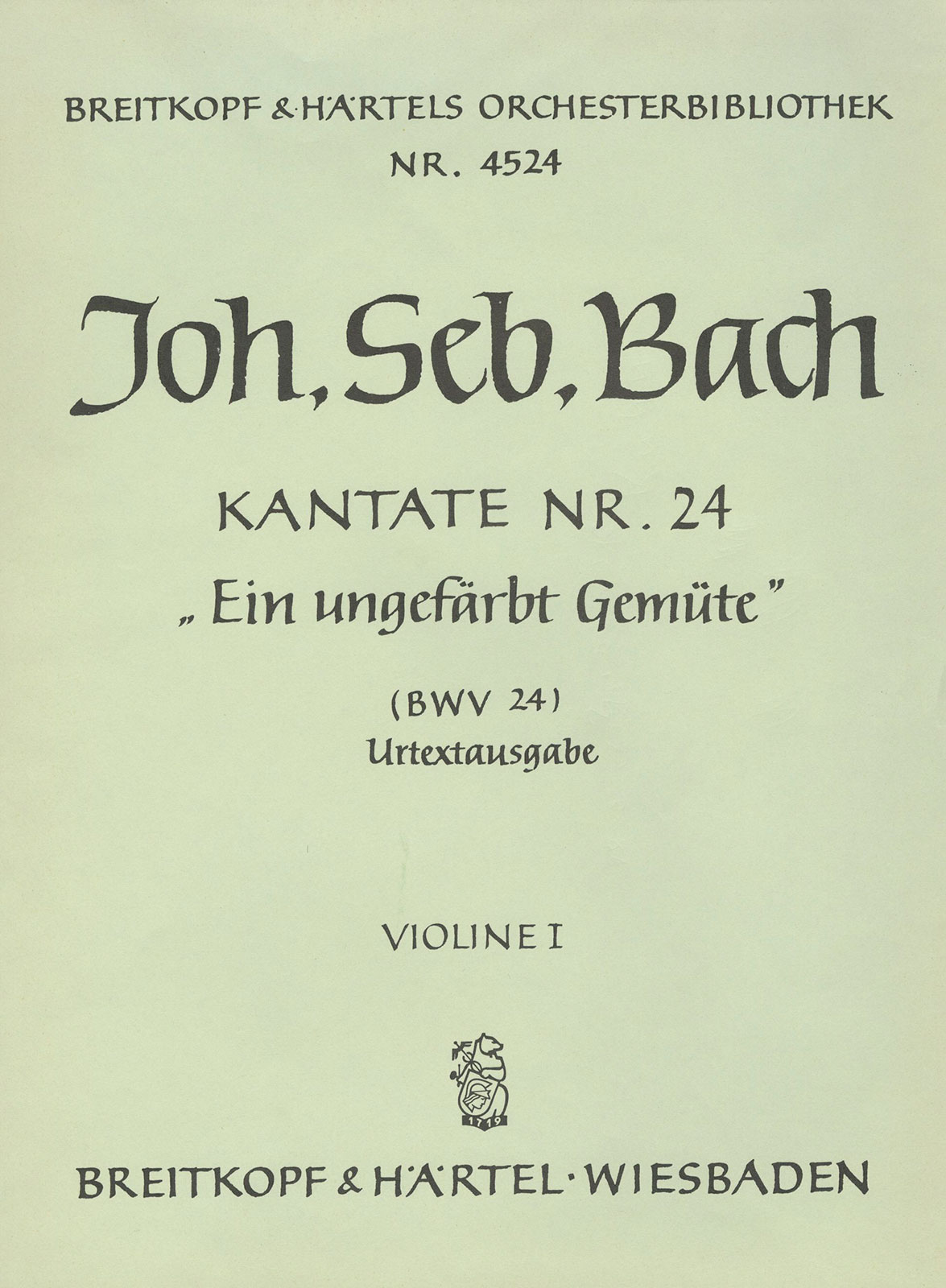 OB 4524-15 - Cantata BWV 24 “Ein ungefärbt Gemüte” - Cover