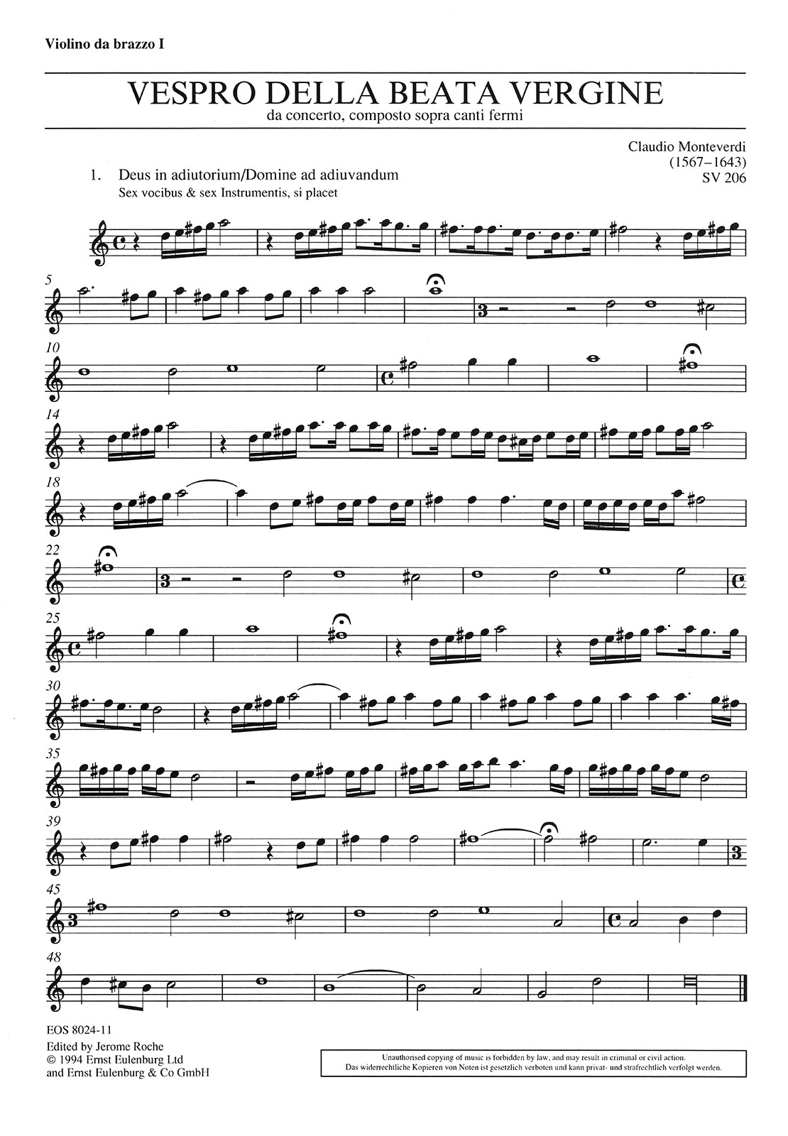 EOS 8024-15 - Vespro della Beata Vergine SV 206 - Cover