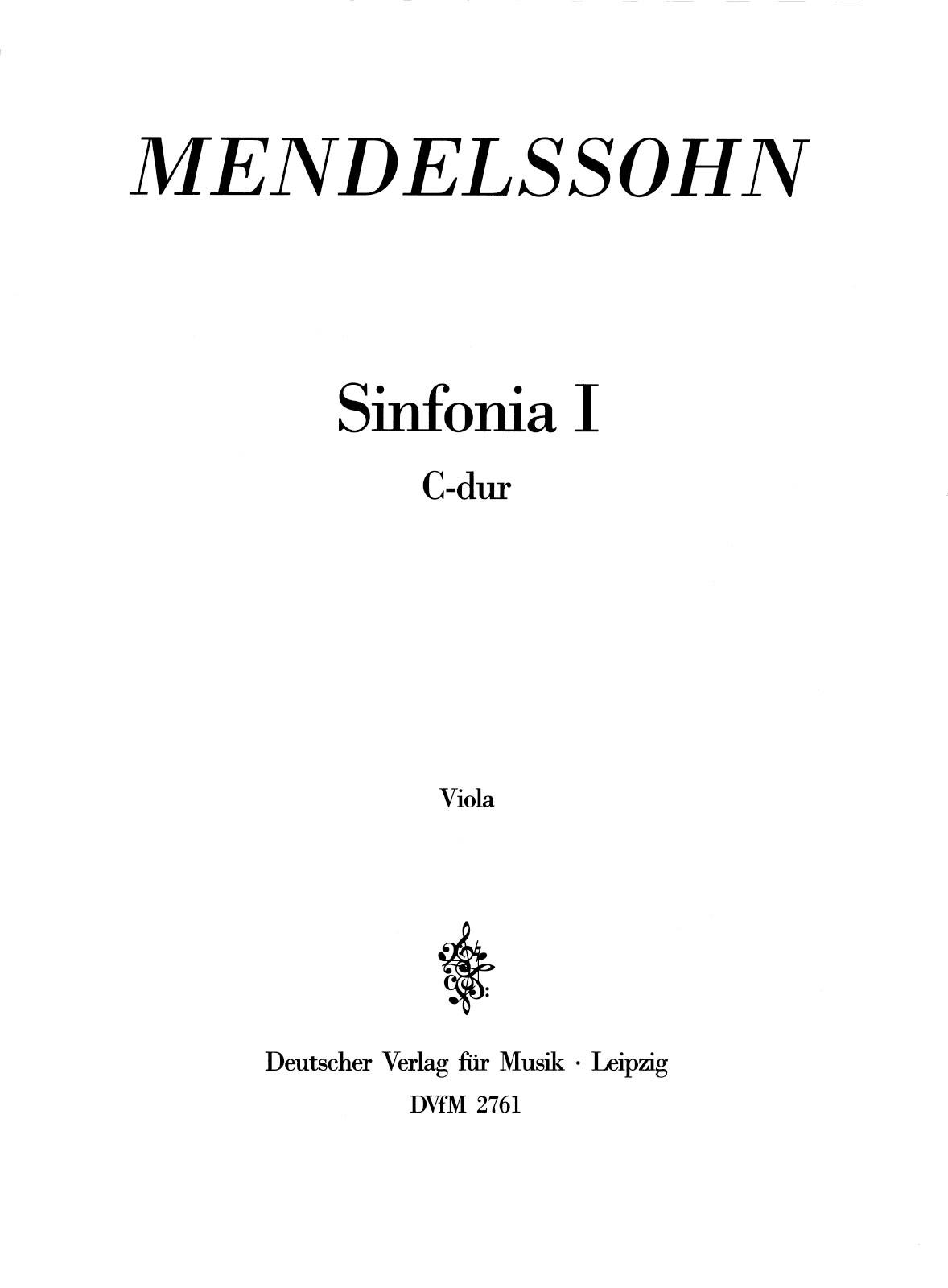 DV 2761-19 - Sinfonia I C-dur MWV N 1 - Cover