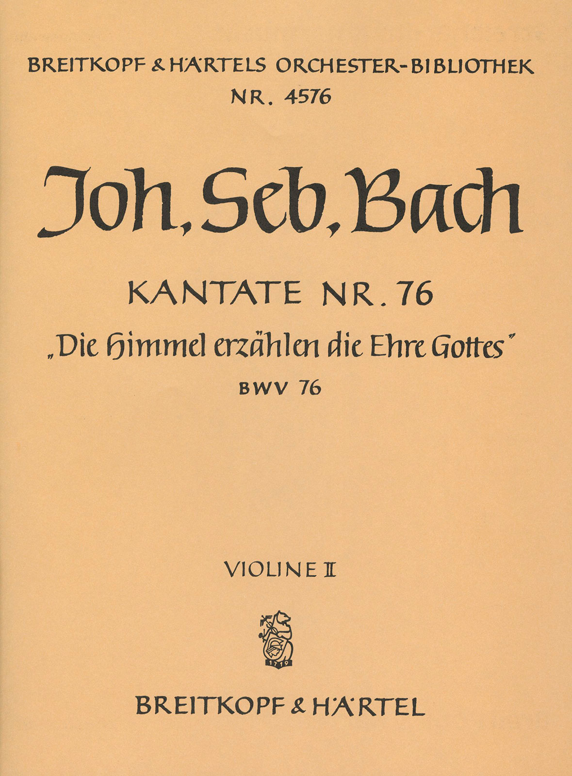 OB 4576-16 - Kantate BWV 76 „Die Himmel erzählen die Ehre Gottes“ - Cover