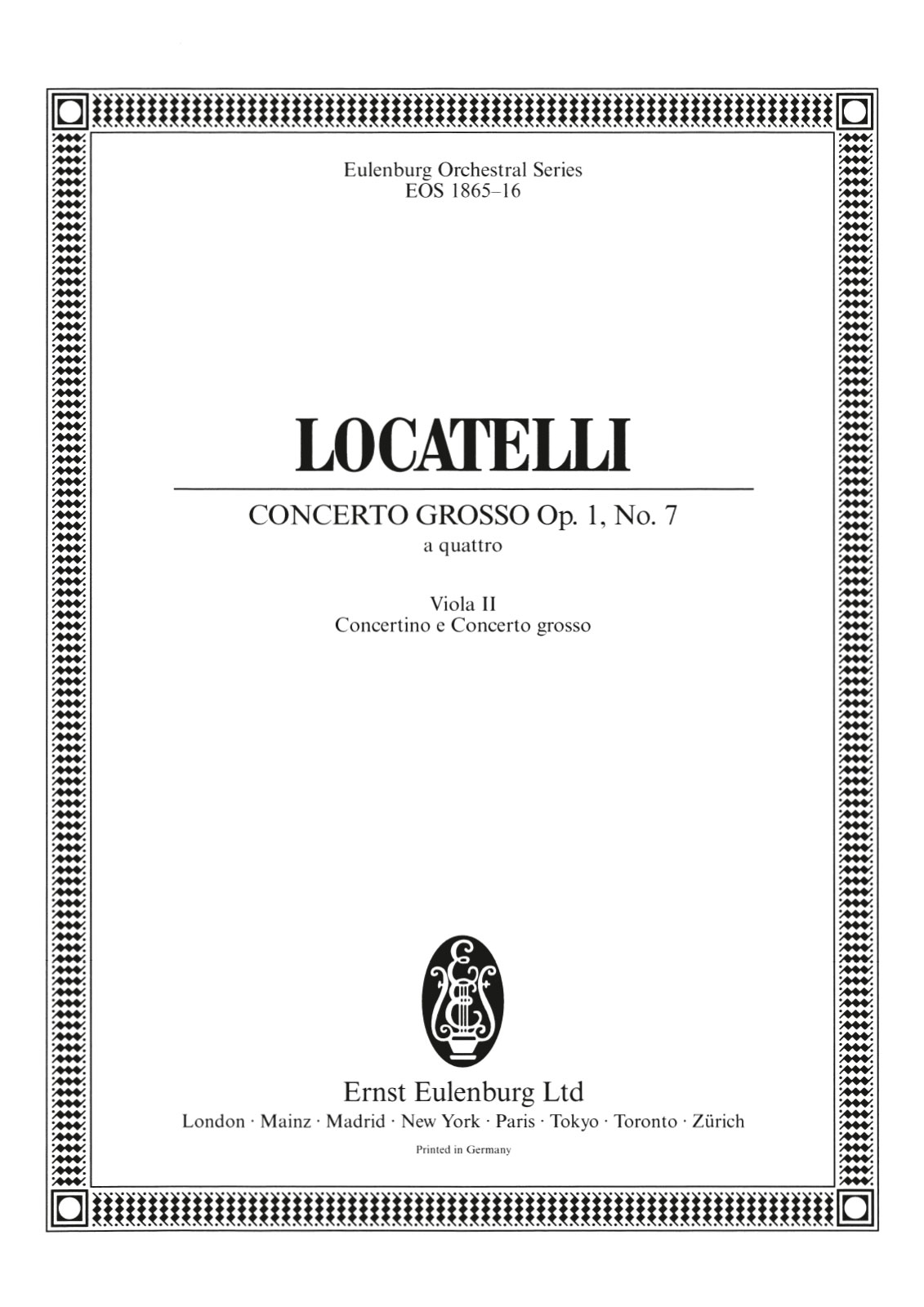 EOS 1865-20 - Concerto grosso “a cinque” in F major Op. 1/7 - Cover