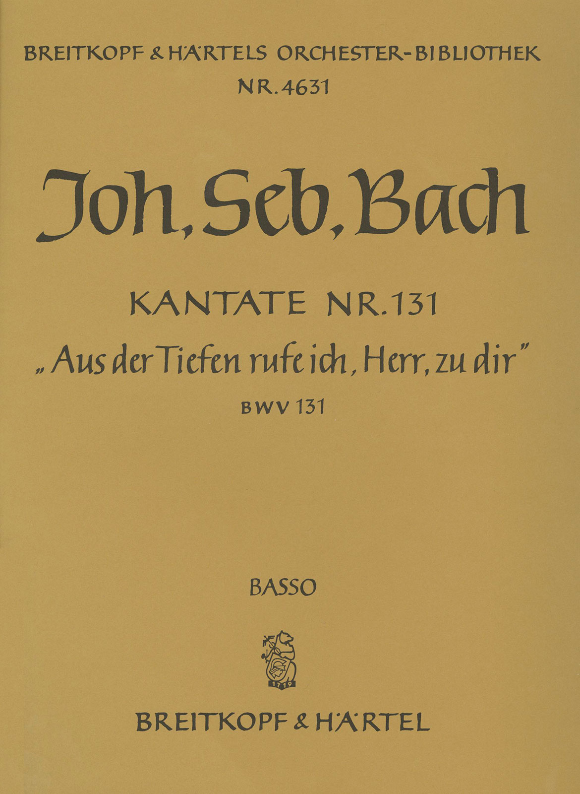 OB 4631-26 - Kantate BWV 131 „Aus der Tiefen rufe ich, Herr, zu dir“ - Cover