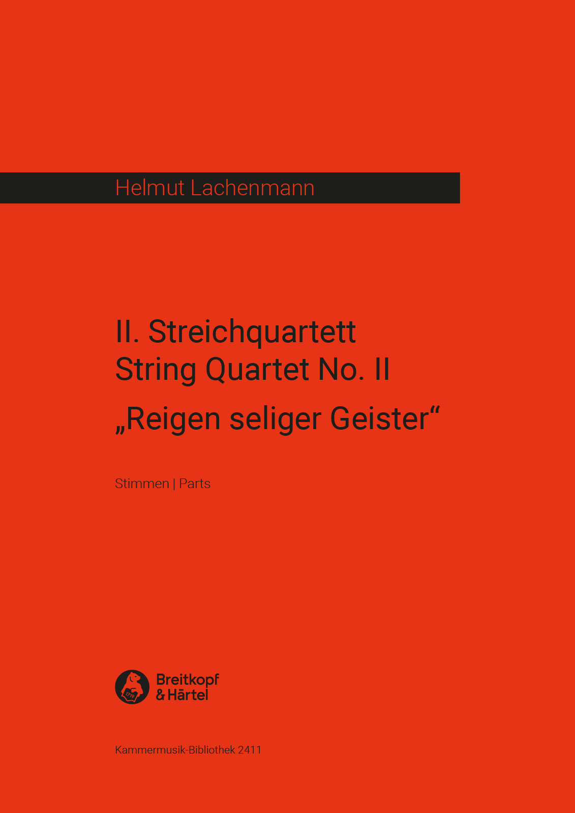KM 2411 - Streichquartett Nr. 2 „Reigen seliger Geister“ - Cover