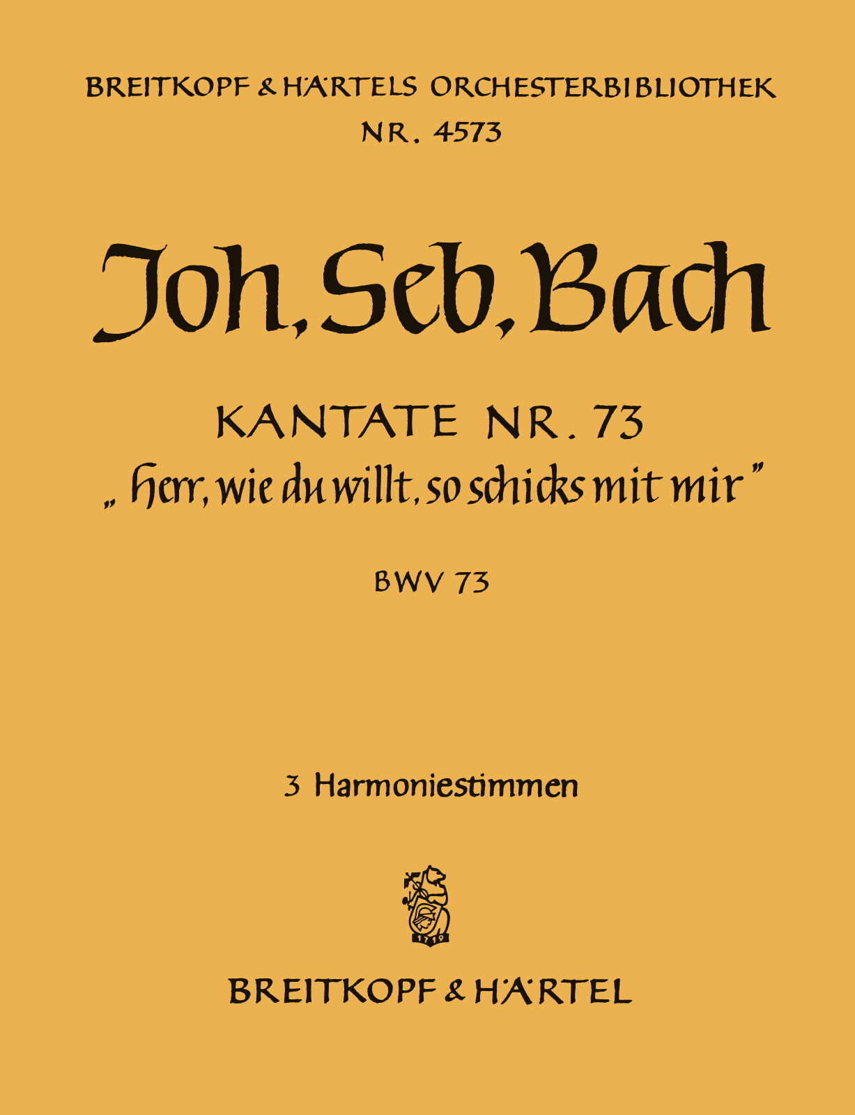 OB 4573-30 - Cantata BWV 73 “Lord, as Thou wilt, do unto me” - Cover