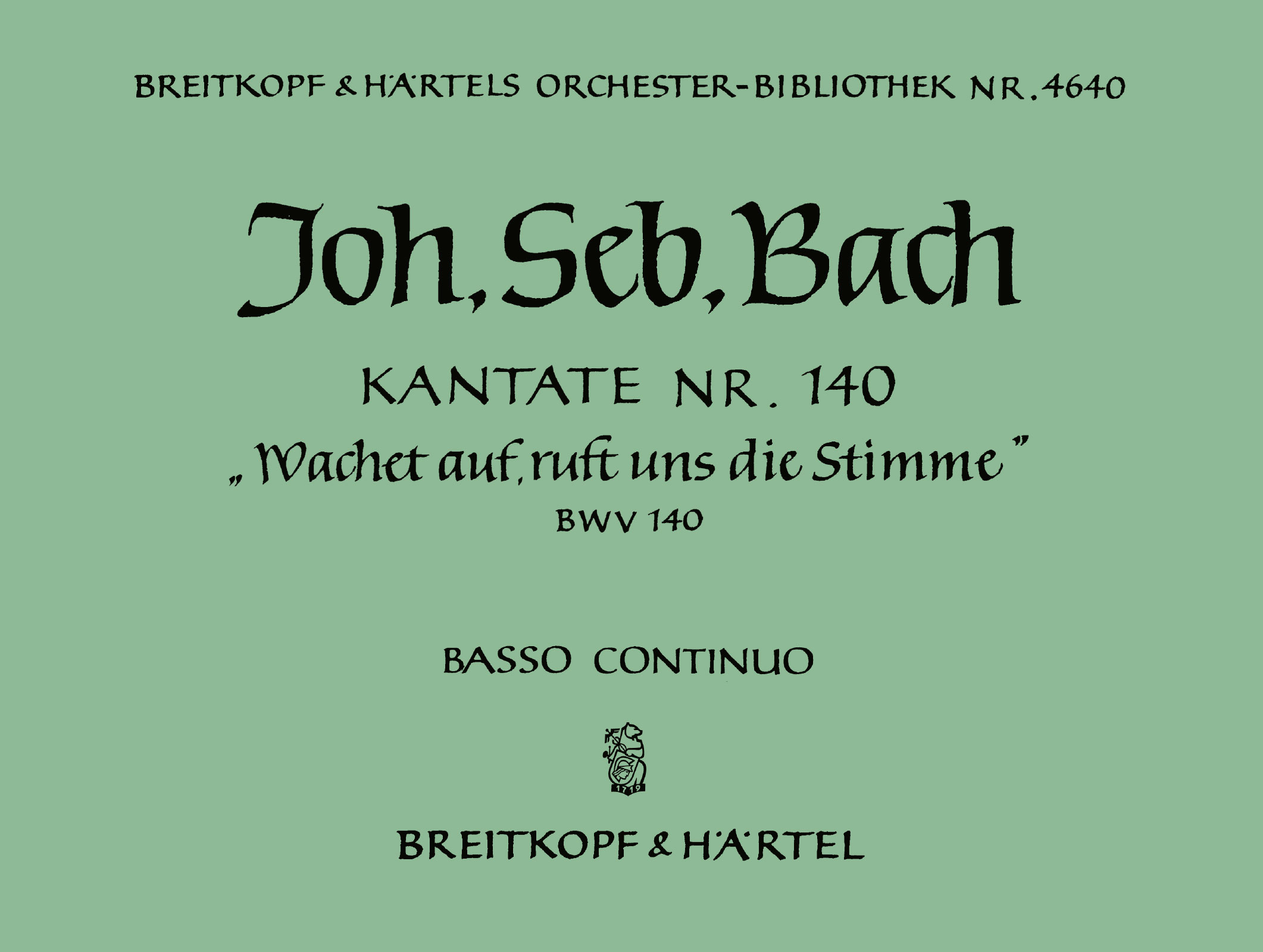 OB 4640-11 - Kantate BWV 140 „Wachet auf, ruft uns die Stimme“ - Cover