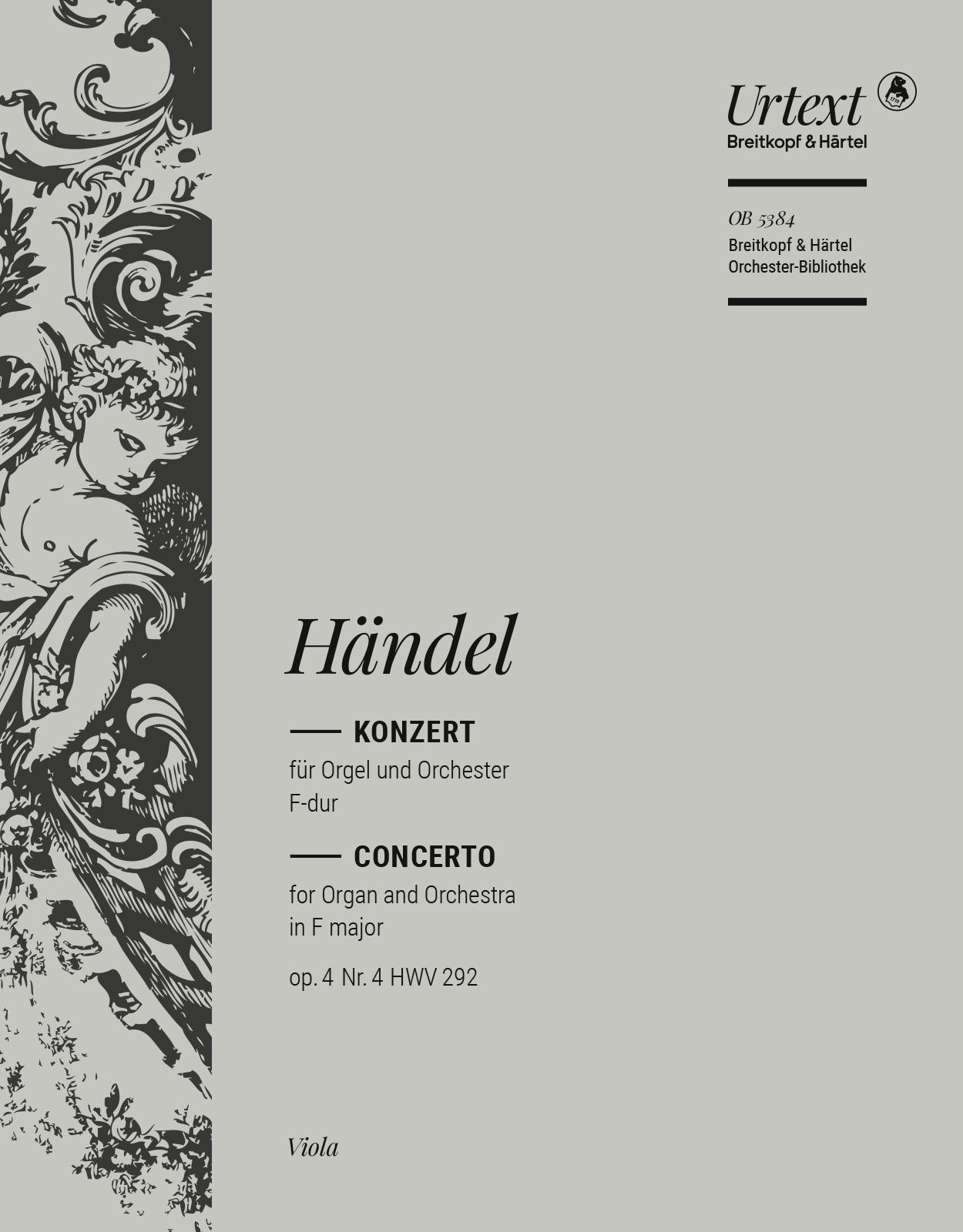 OB 5384-19 - Organ Concerto (No. 4) in F major Op. 4/4 HWV 292 - Cover