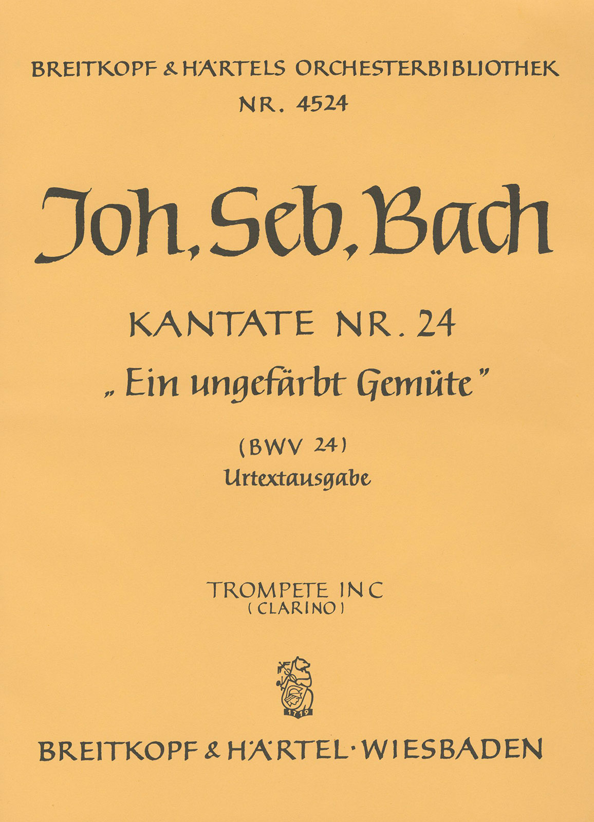 OB 4524-30 - Cantata BWV 24 “Ein ungefärbt Gemüte” - Cover