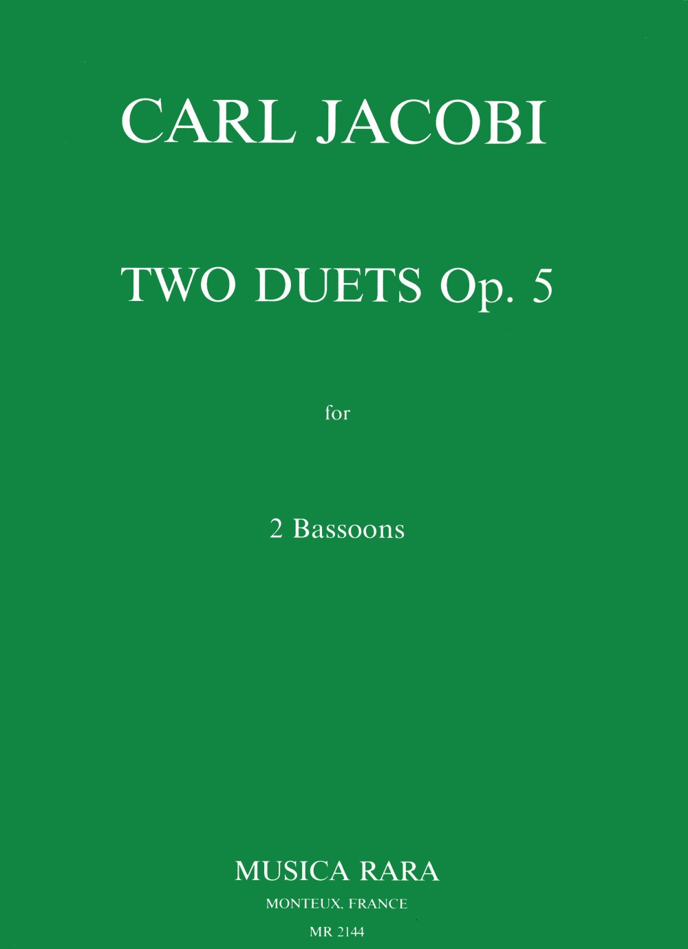 Carl Jacobi - 2 Duette op. 5 - Cover