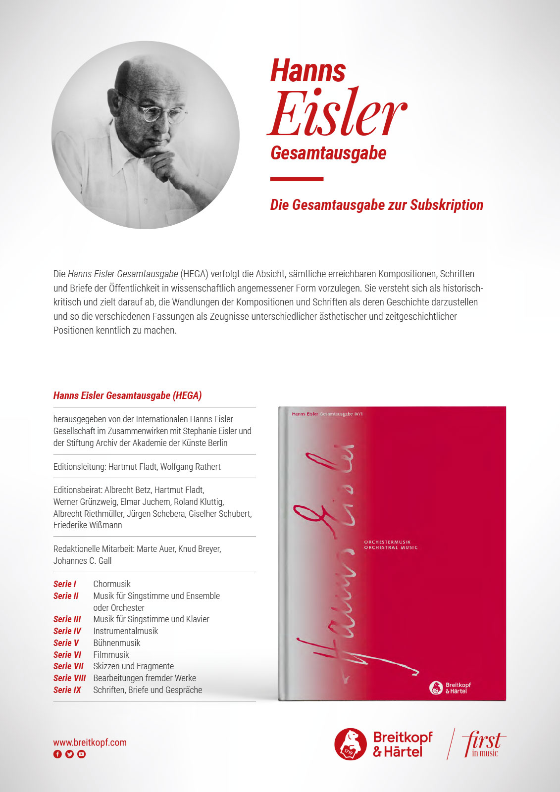 B+H 54 - Eisler Complete Work (German) - Cover