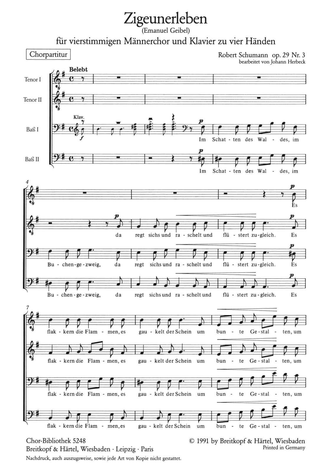 ChB 5248 - Zigeunerleben Op. 29/3 - Cover