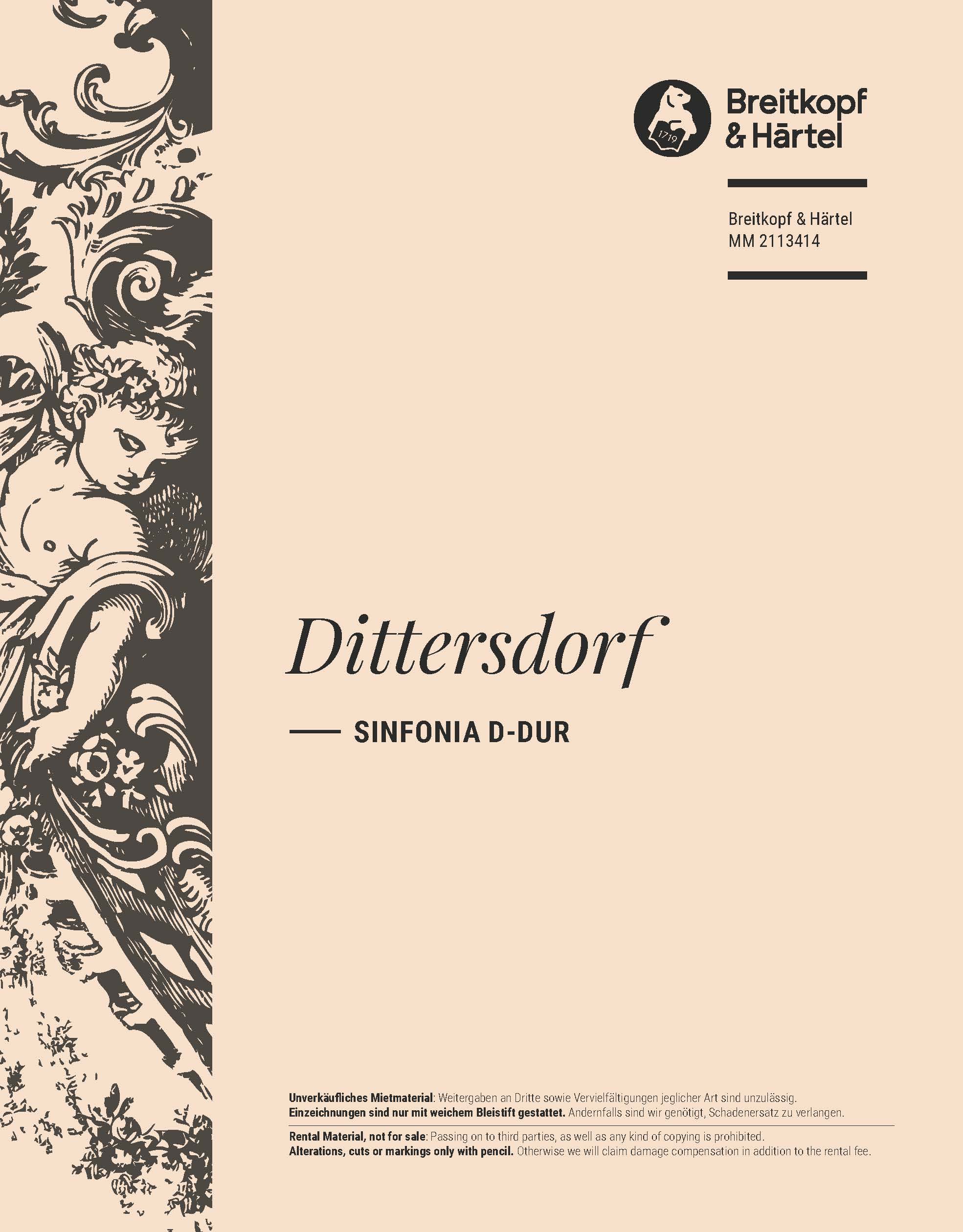 Carl Ditters von Dittersdorf - Sinfonia D-dur - Cover