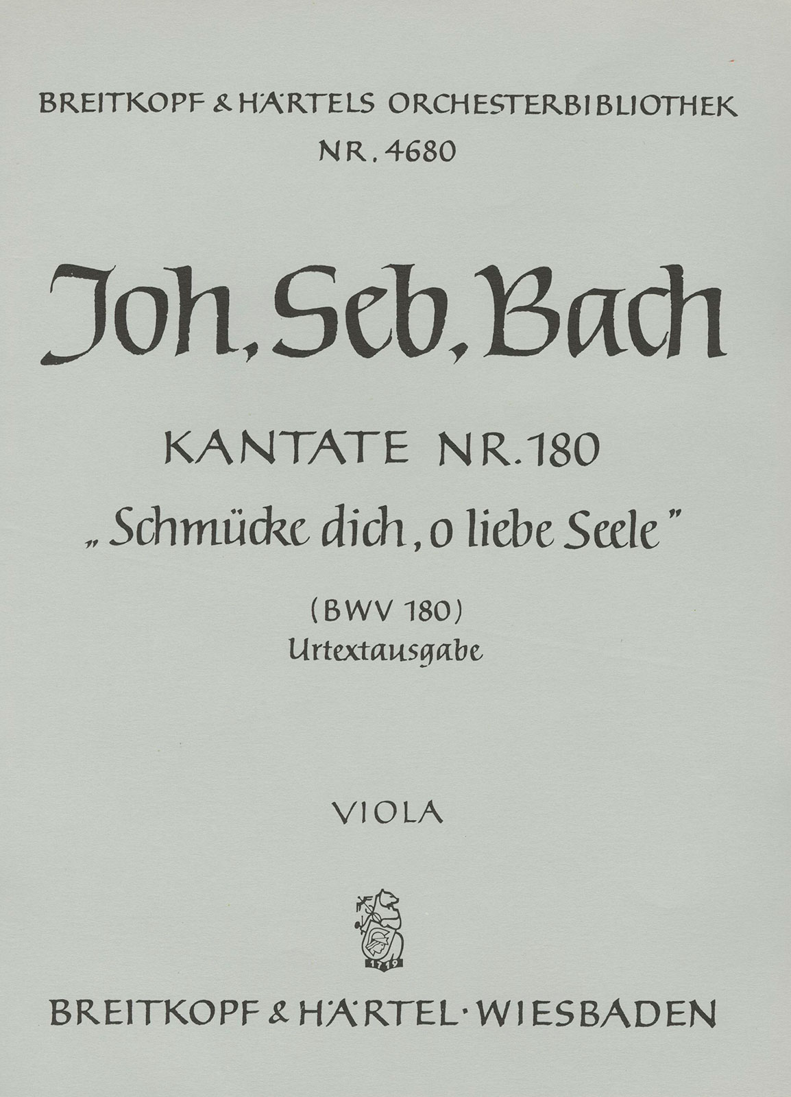 OB 4680-19 - Cantata BWV 180 “Soul, array thyself with gladness” - Cover