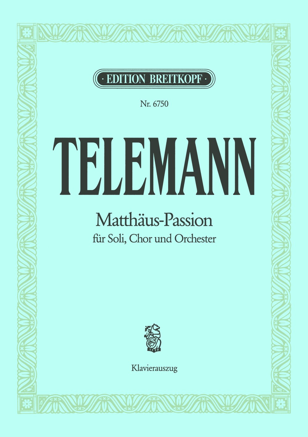 Georg Philipp Telemann - Matthäus-Passion - Cover