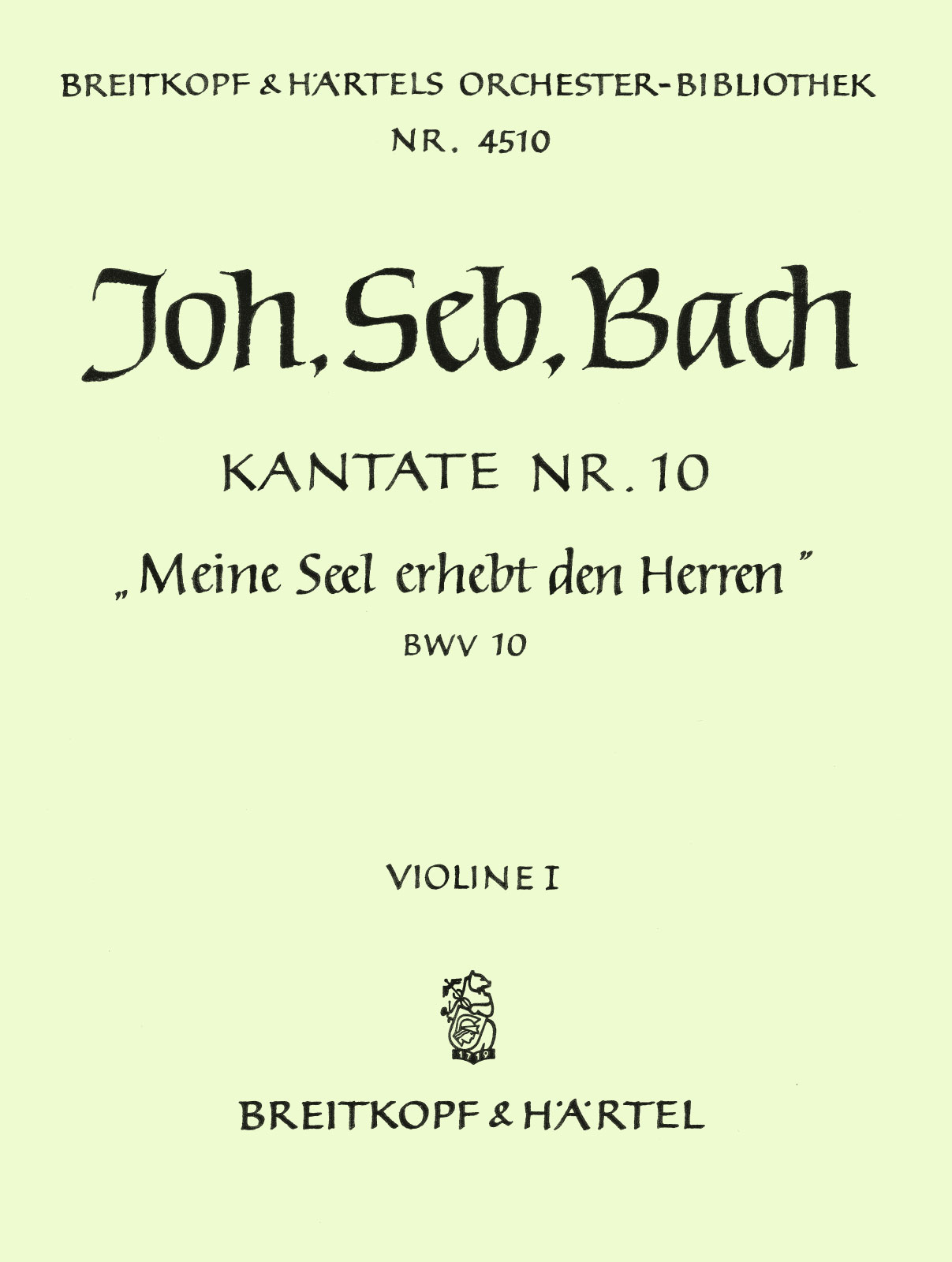 OB 4510-15 - Cantata BWV 10 “My soul doth magnify the Lord” - Cover