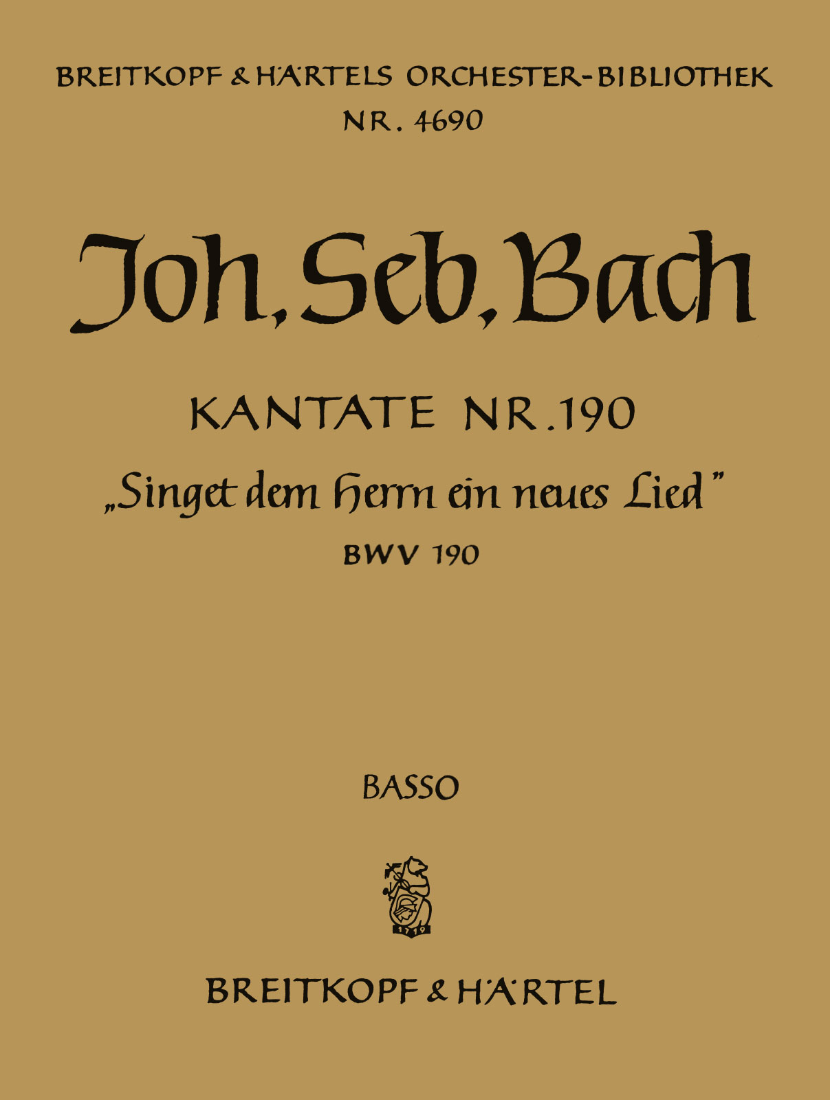 OB 4690-26 - Cantata BWV 190 “Singet dem Herrn ein neues Lied” - Cover