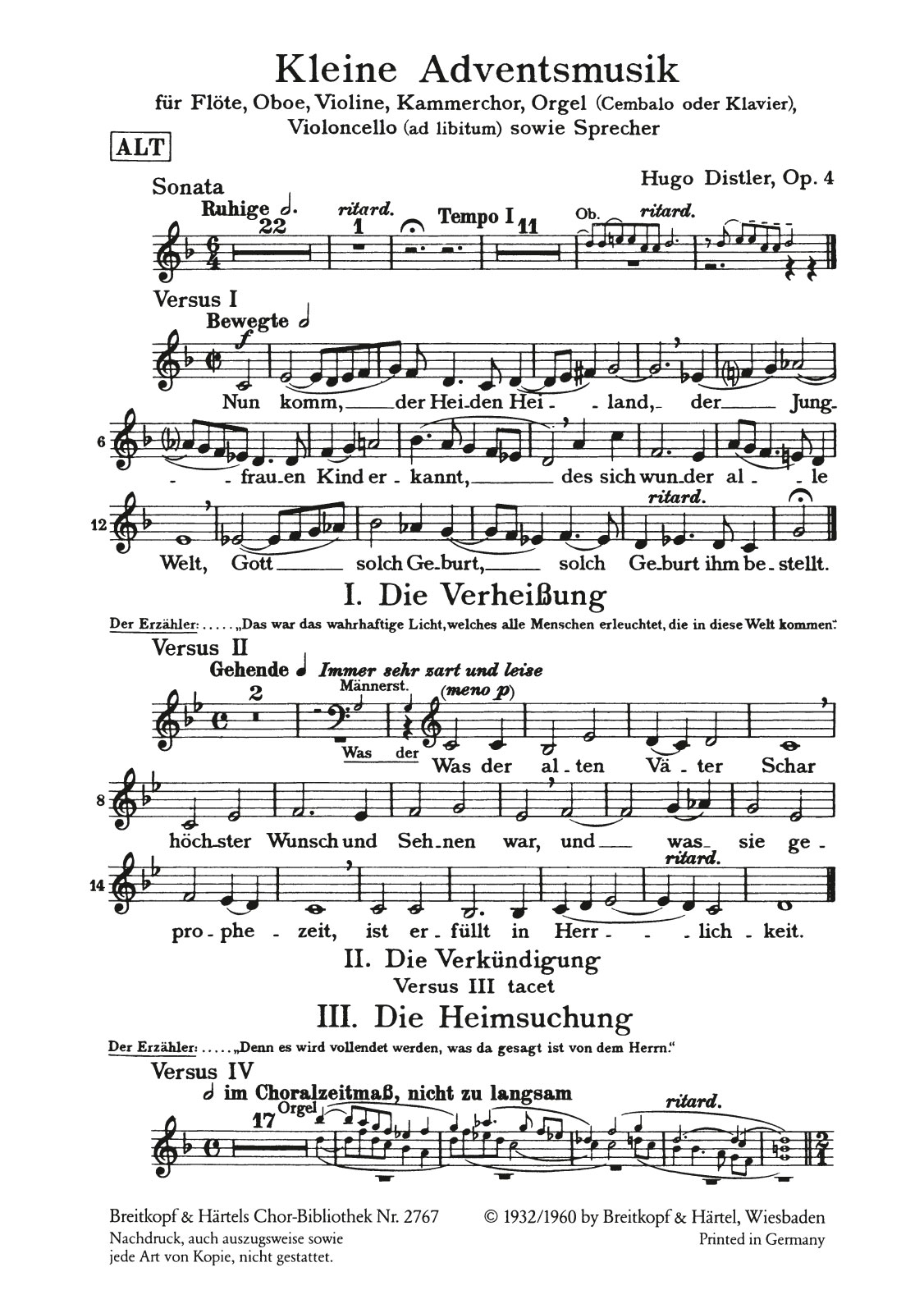 ChB 2767-88 - Kleine Adventsmusik op. 4 - Cover