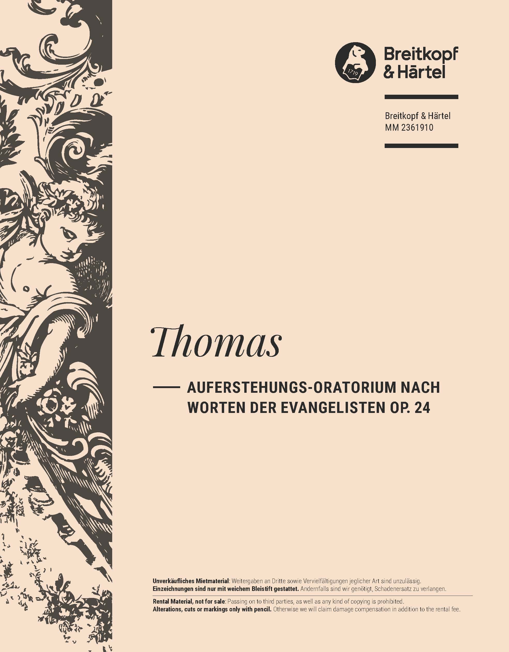 Kurt Thomas - Auferstehungs-Oratorium nach Worten der Evangelisten op. 24 - Cover