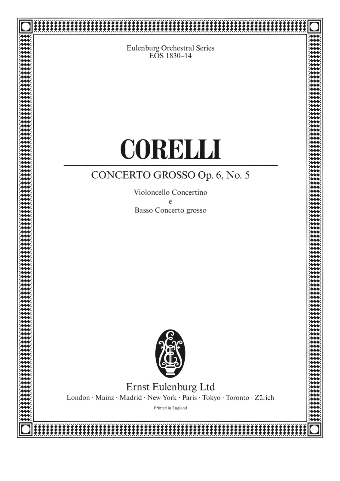 EOS 1830-26 - Concerto grosso op. 6 Nr. 5 B-dur - Cover