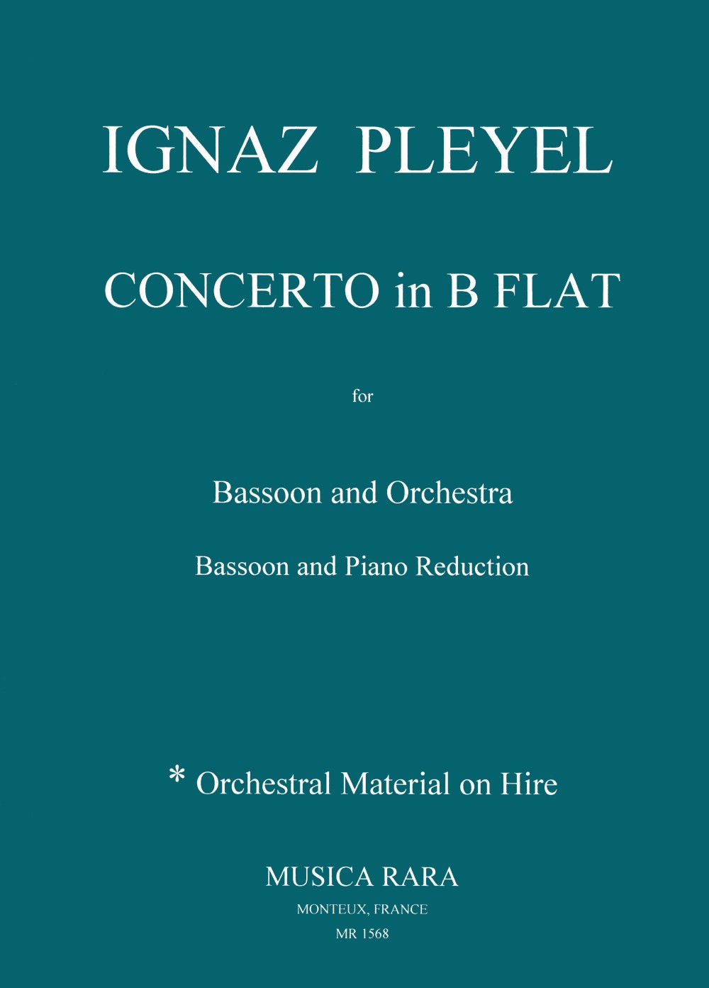 Ignaz Josef Pleyel - Concerto B-dur B 107 - Cover