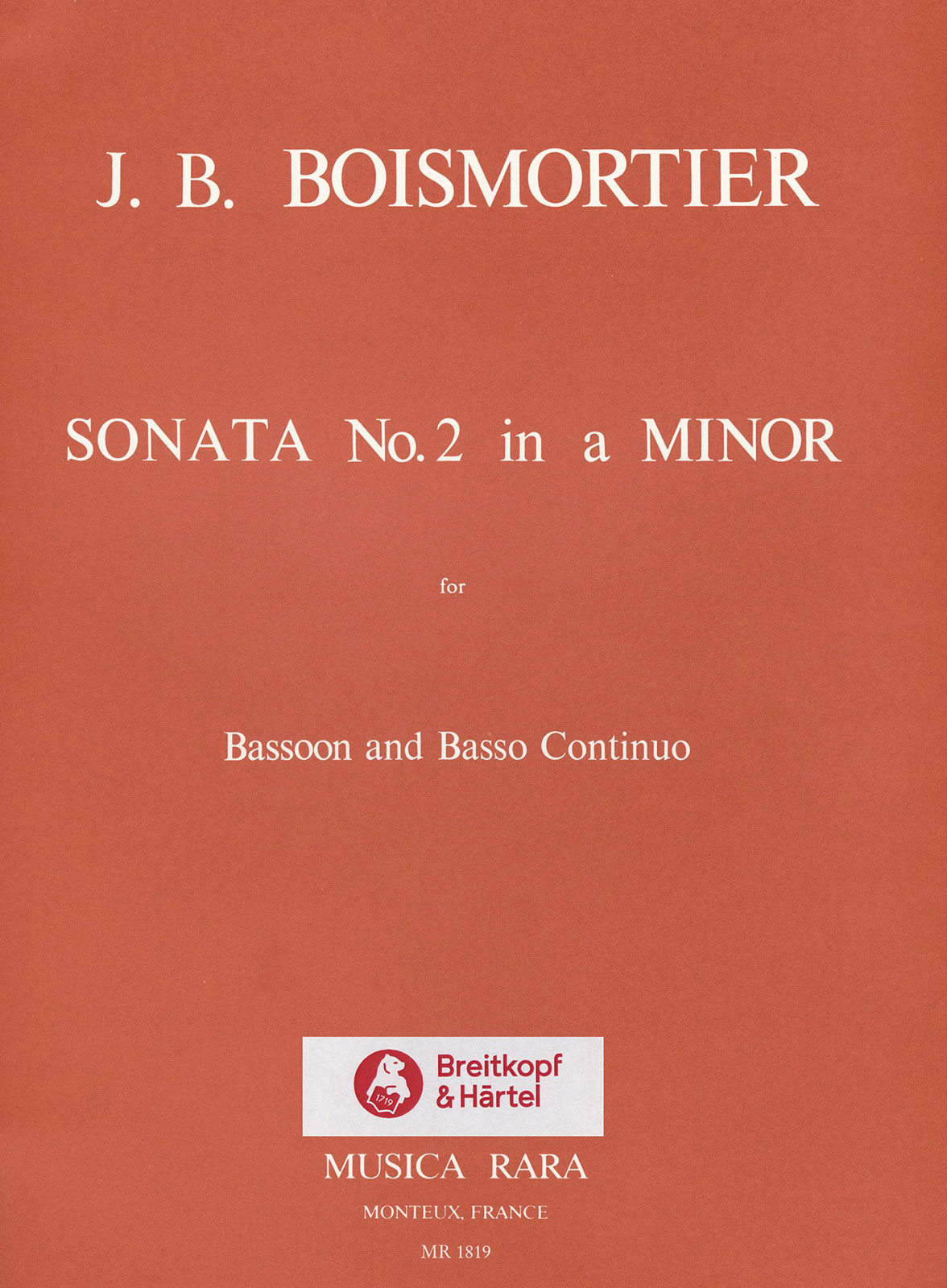 Joseph Bodin de Boismortier - Sonate Nr. 2 in a-moll - Cover
