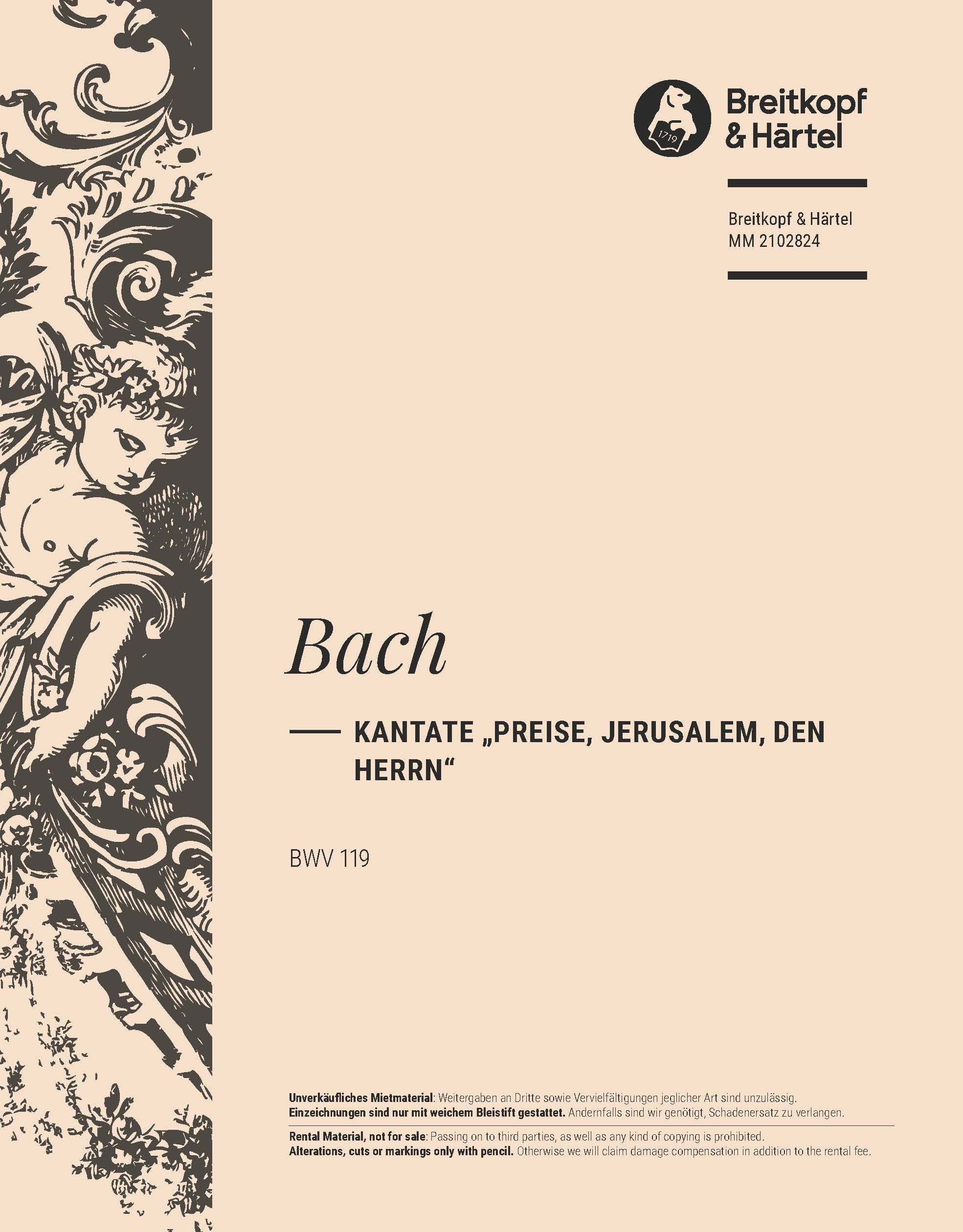 MM 2102824 - Cantata BWV 119 “Preise, Jerusalem, den Herrn” - Cover