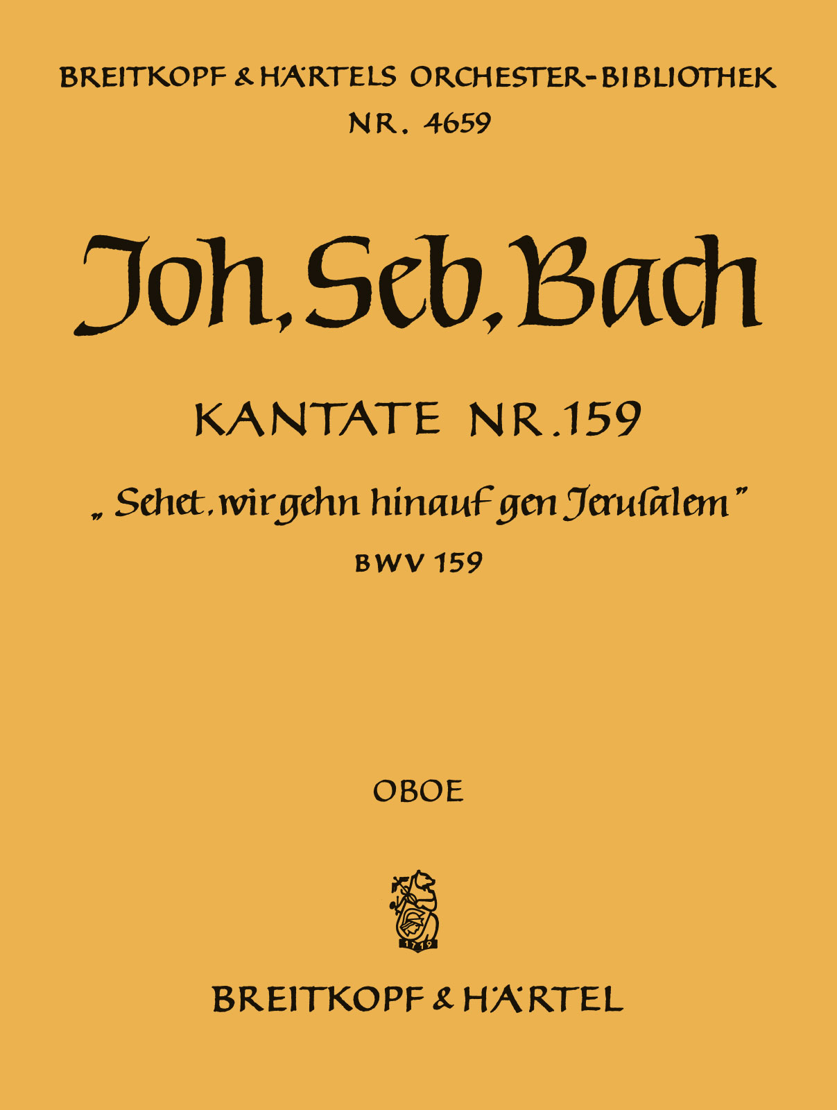 OB 4659-30 - Cantata BWV 159 “Come and let us go up to Jerusalem” - Cover