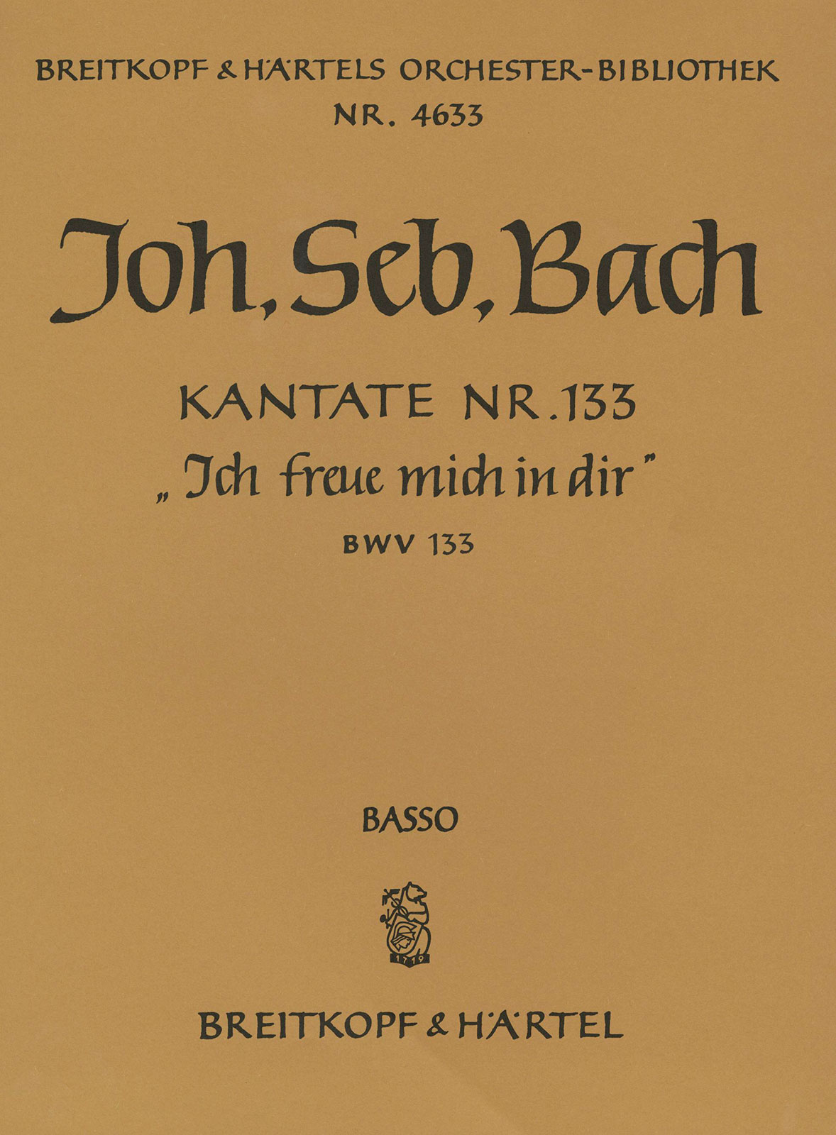 OB 4633-26 - Kantate BWV 133 „Ich freue mich in dir“ - Cover