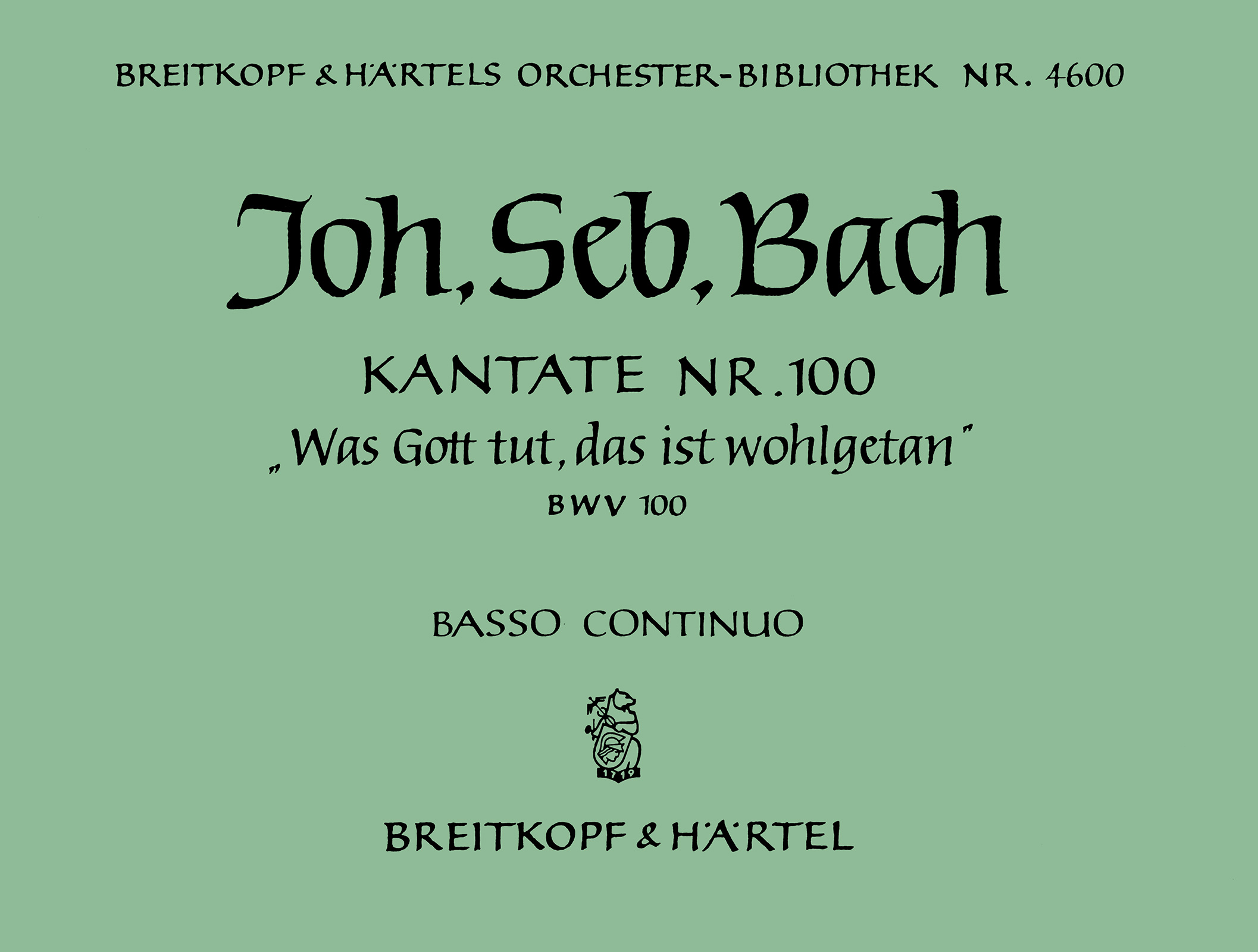 OB 4600-11 - Kantate BWV 100 „Was Gott tut, das ist wohlgetan“ - Cover