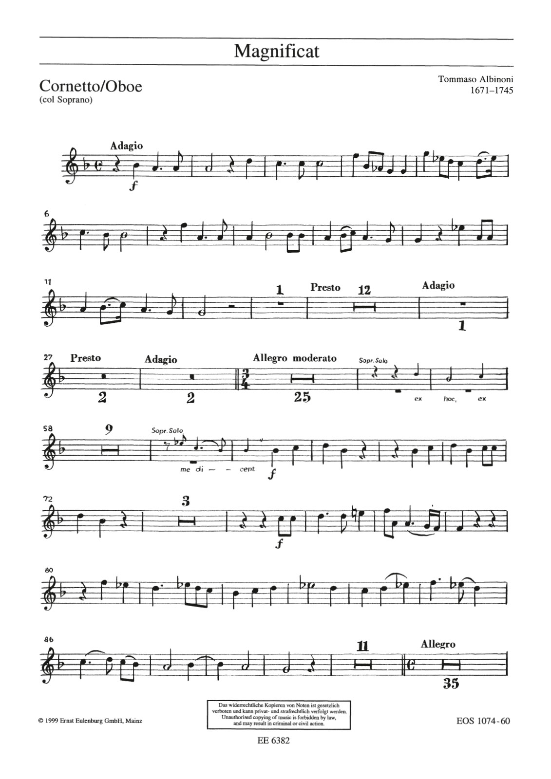 EOS 1074-30 - Magnificat - Cover