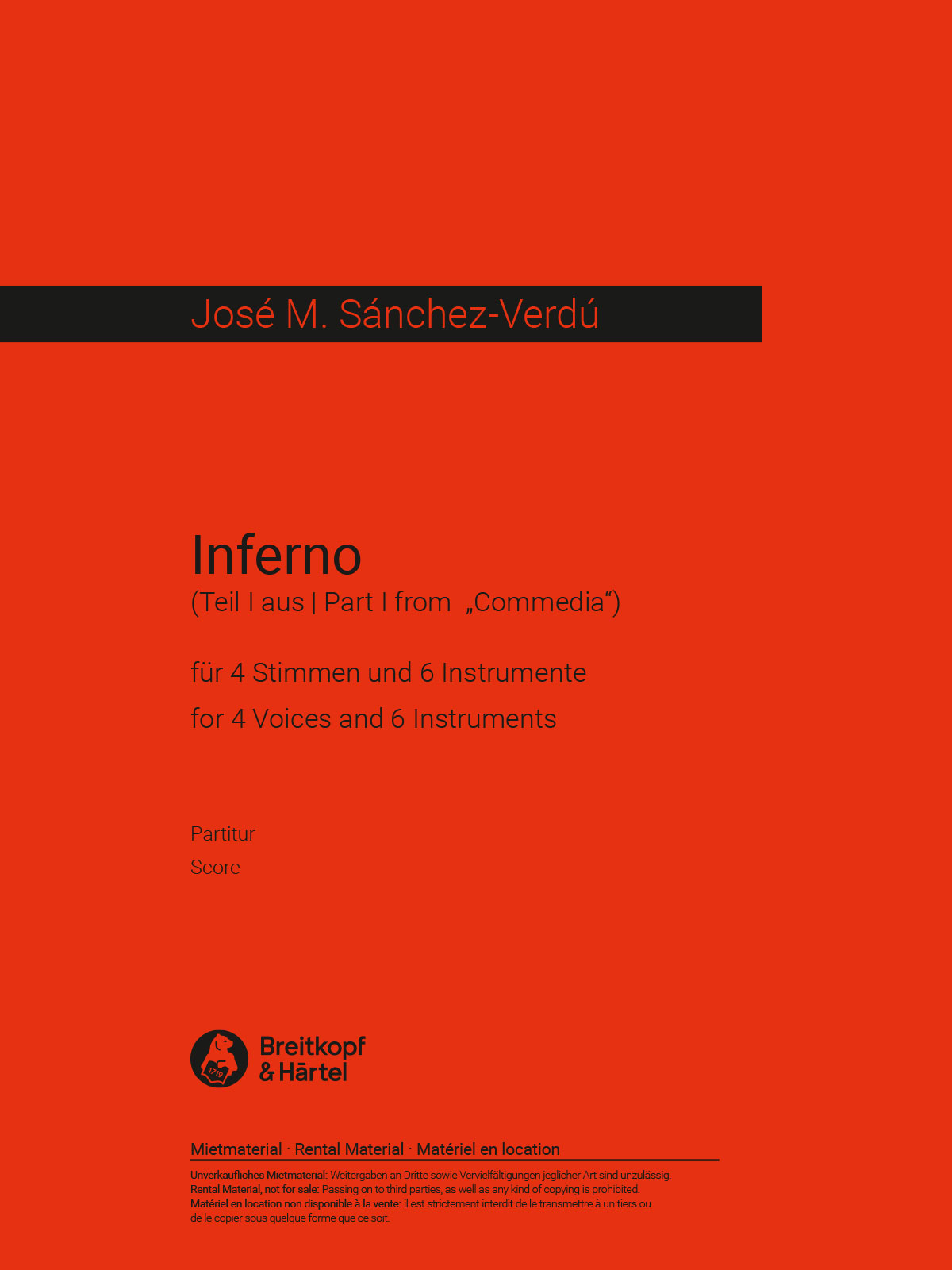 José M. Sánchez-Verdú - Commedia - Cover