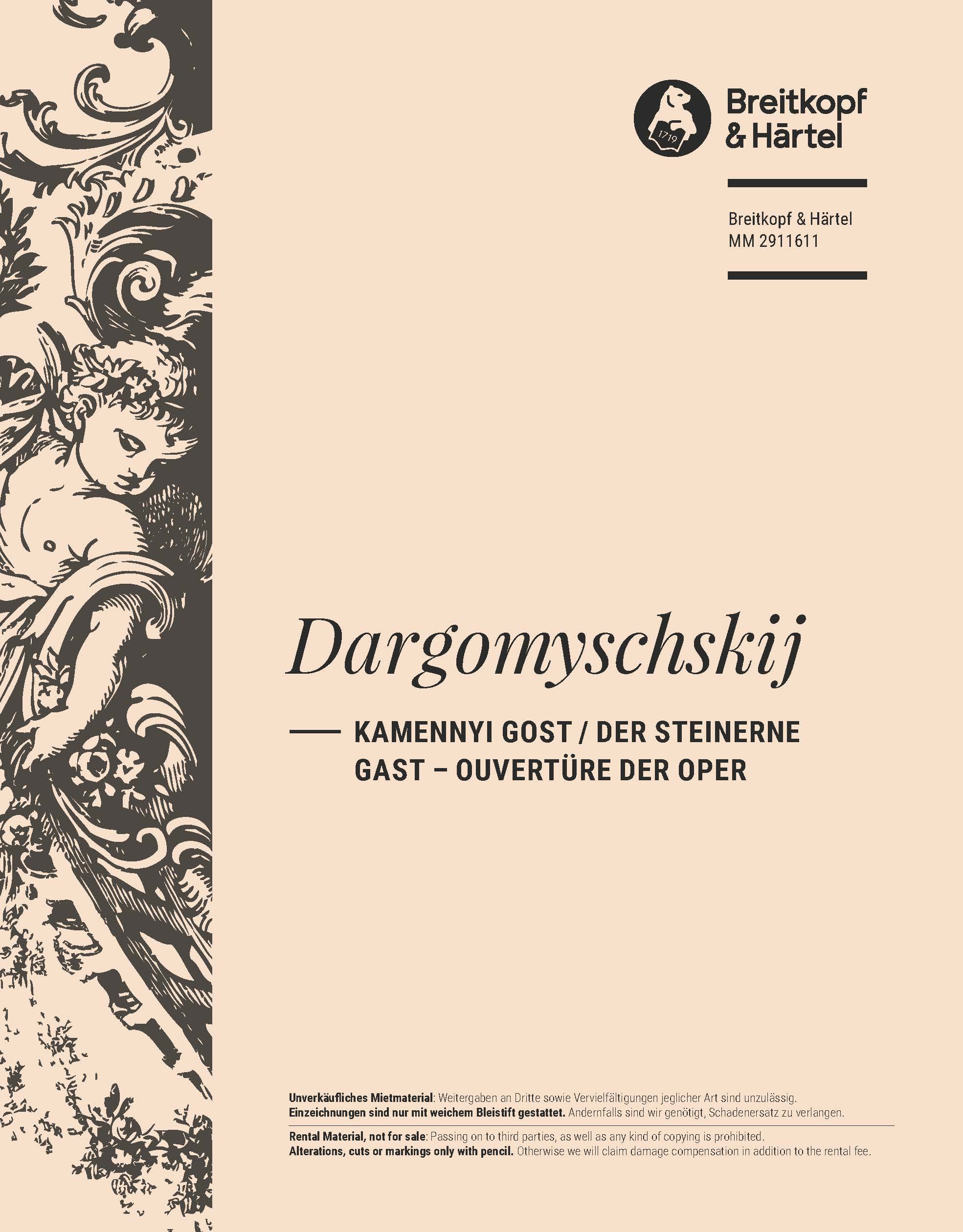 Alexander Dargomyschskij - Kamennyi gost / Der steinerne Gast – Ouvertüre der Oper - Cover