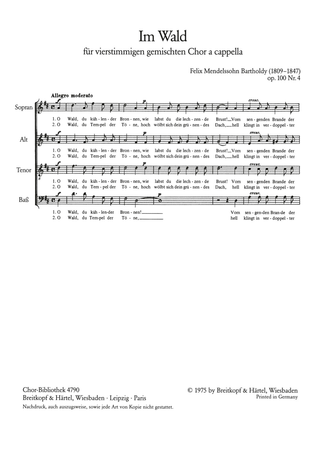 ChB 4790 - 4 Lieder [op. 100] - Cover
