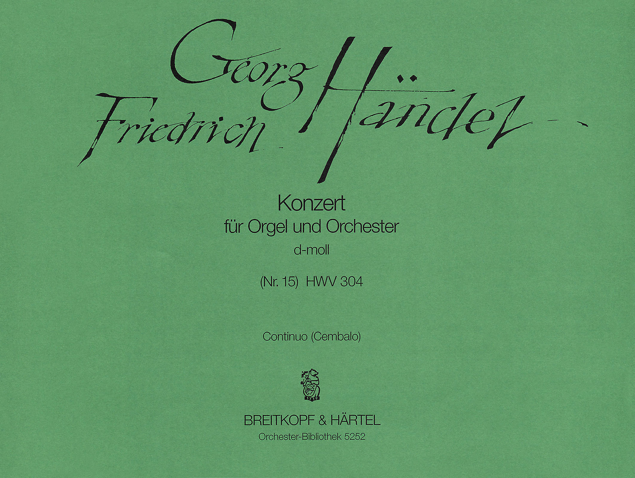 OB 5252-12 - Orgelkonzert (Nr. 15) d-moll HWV 304 - Cover