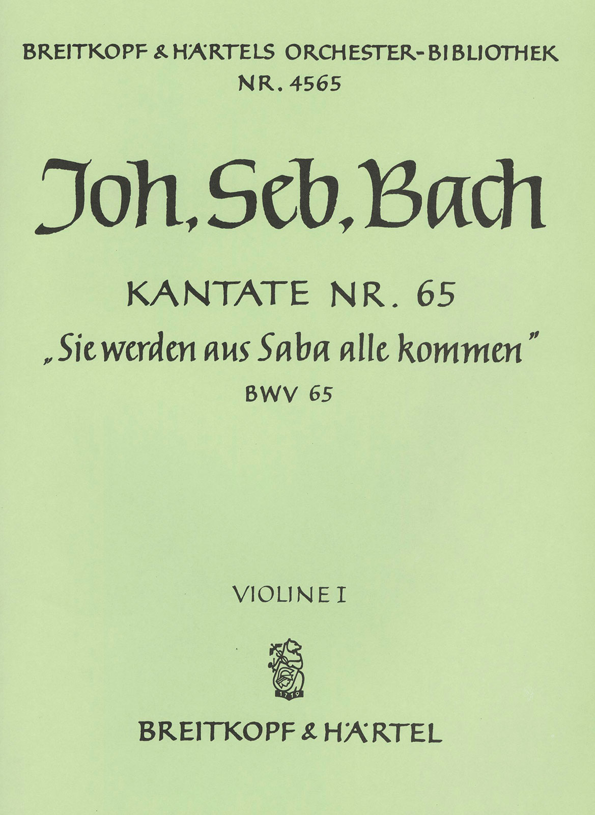 OB 4565-15 - Cantata BWV 65 “From Sheba to Thee shall all men come forth” - Cover