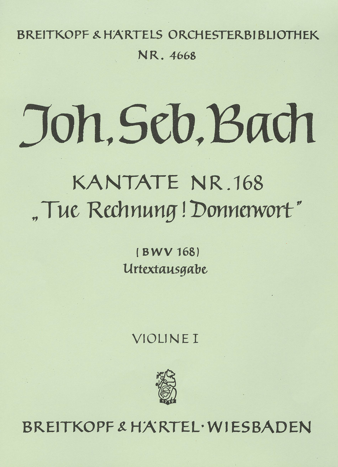 OB 4668-15 - Cantata BWV 168 “Tue Rechnung! Donnerwort” - Cover