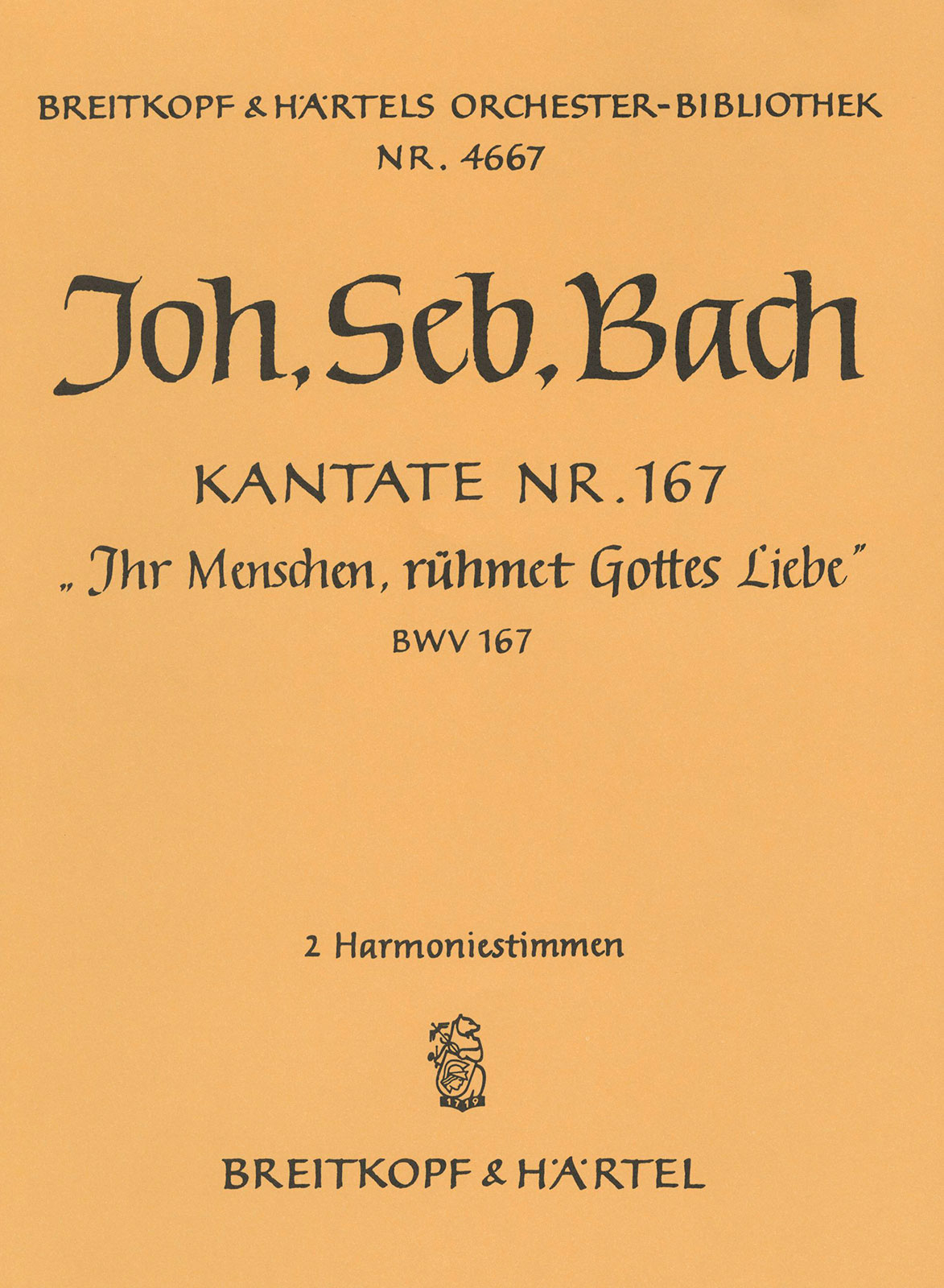 OB 4667-30 - Cantata BWV 167 “Ye mortals extol the love of the Father” - Cover