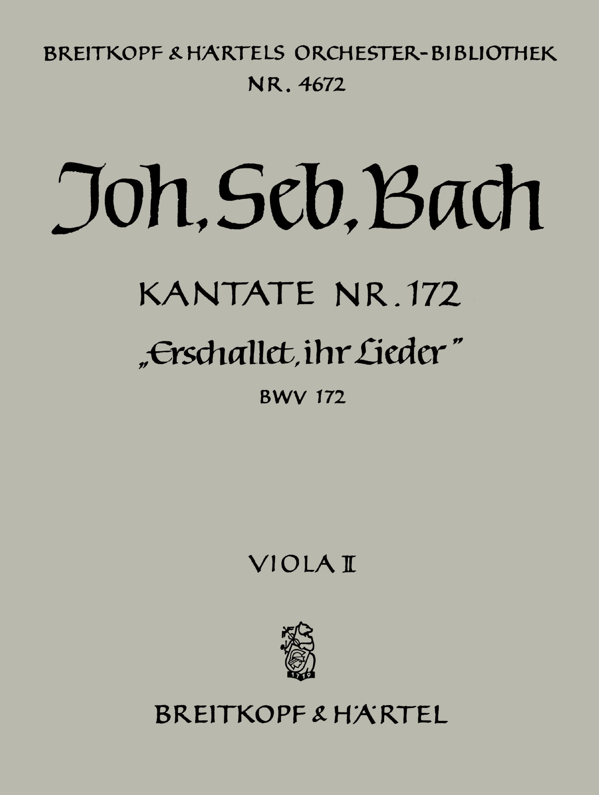 OB 4672-20 - Cantata BWV 172 “Sing praises! Your voices” - Cover