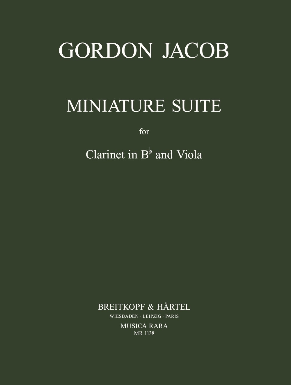 Gordon Jacob - Miniature Suite - Cover