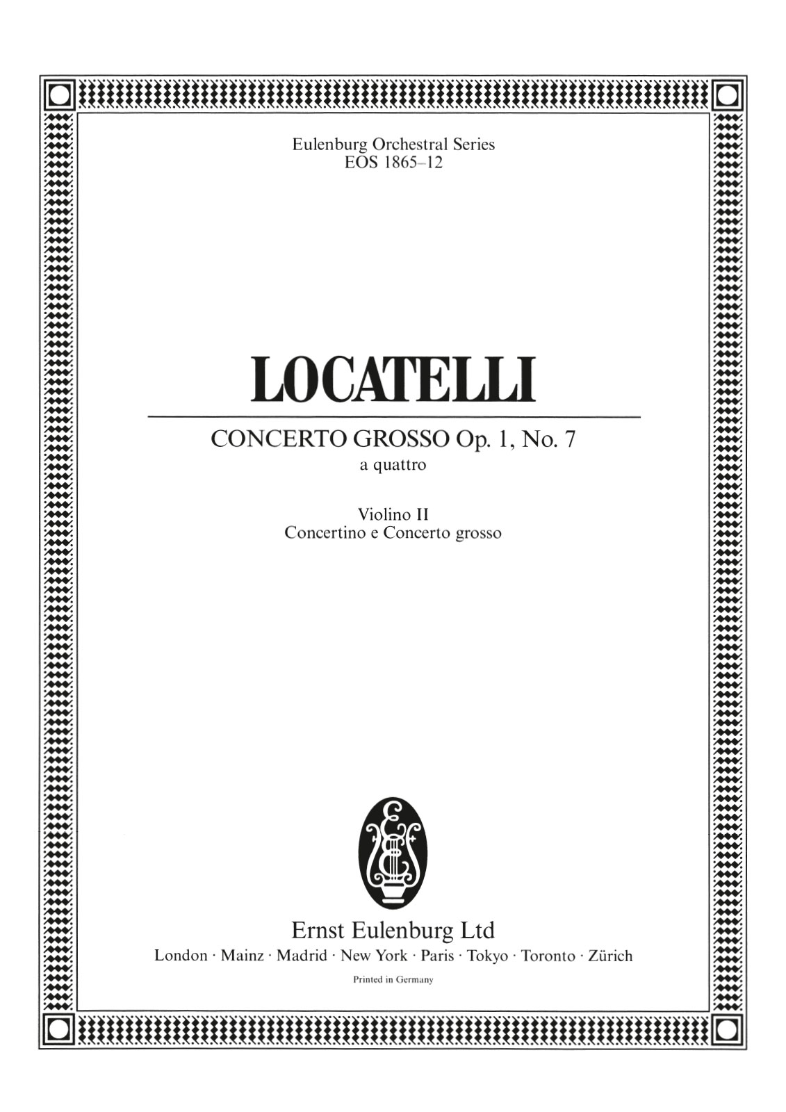 EOS 1865-16 - Concerto grosso “a cinque” in F major Op. 1/7 - Cover